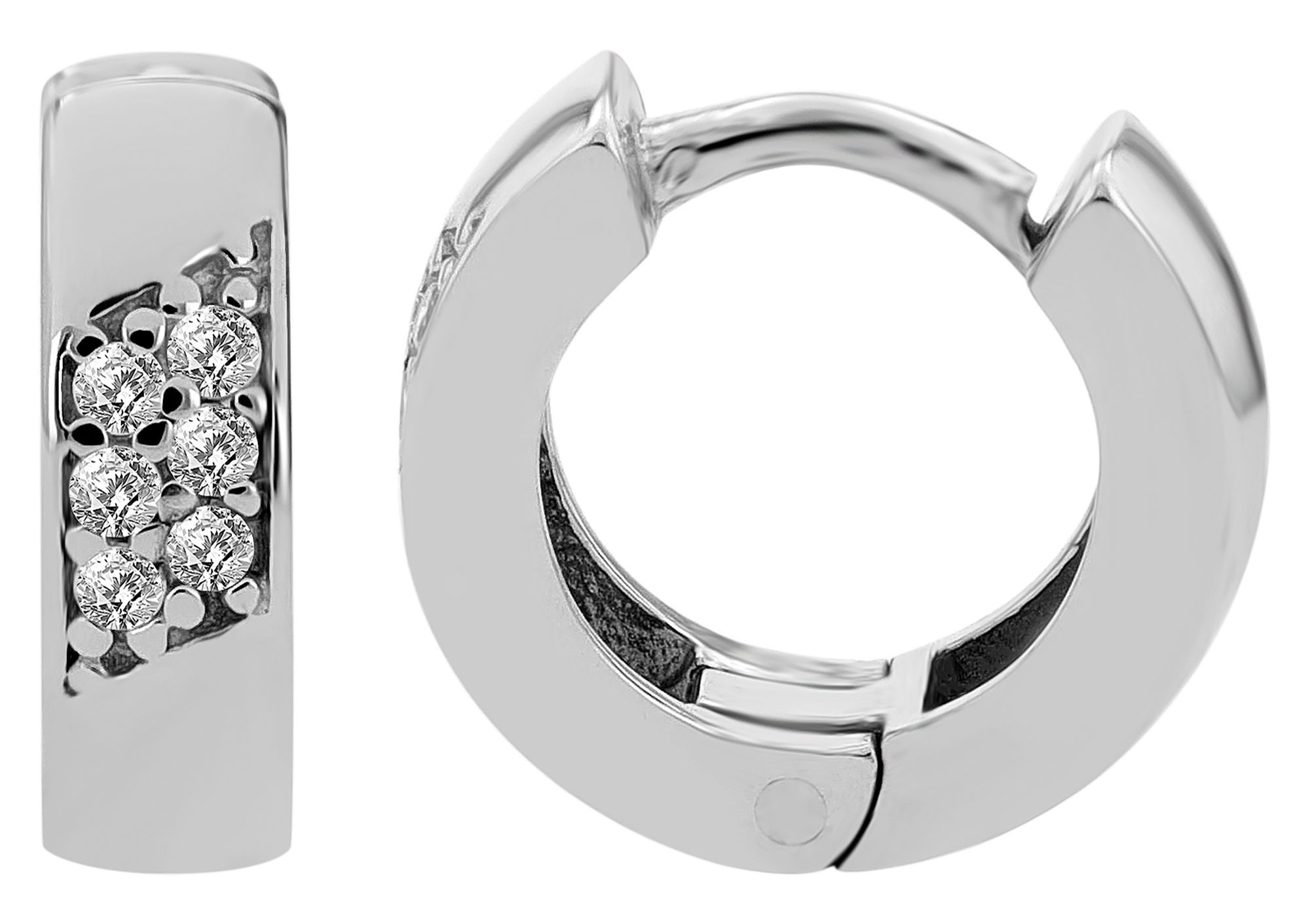 Adelia´s Paar Creolen »Damen Ohrringe ¿ Klappcreole aus 925 Silber mit Zirkonia«