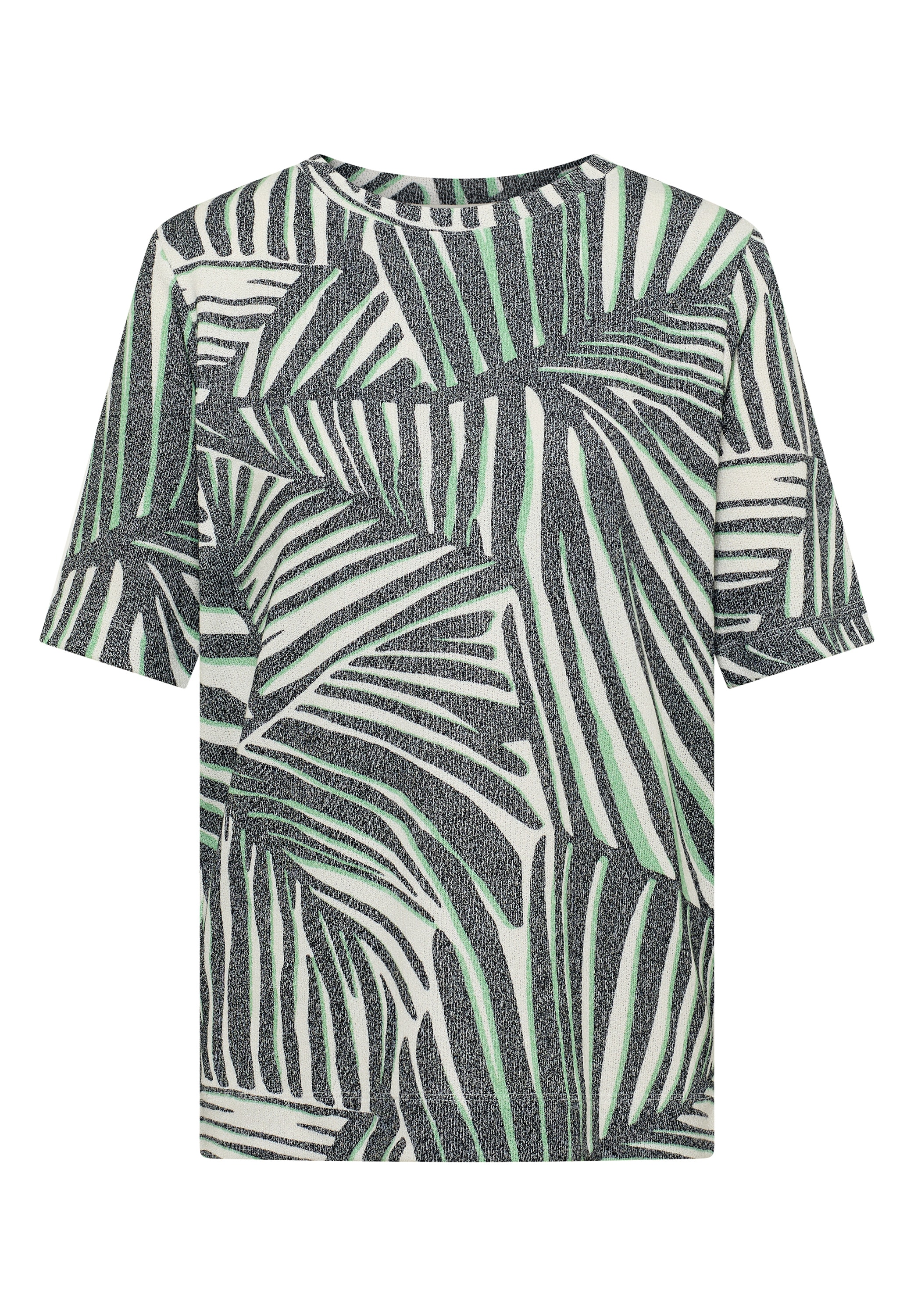 Cecil Kurzarmshirt Sommershirt mit Boatneck und Allover-Print