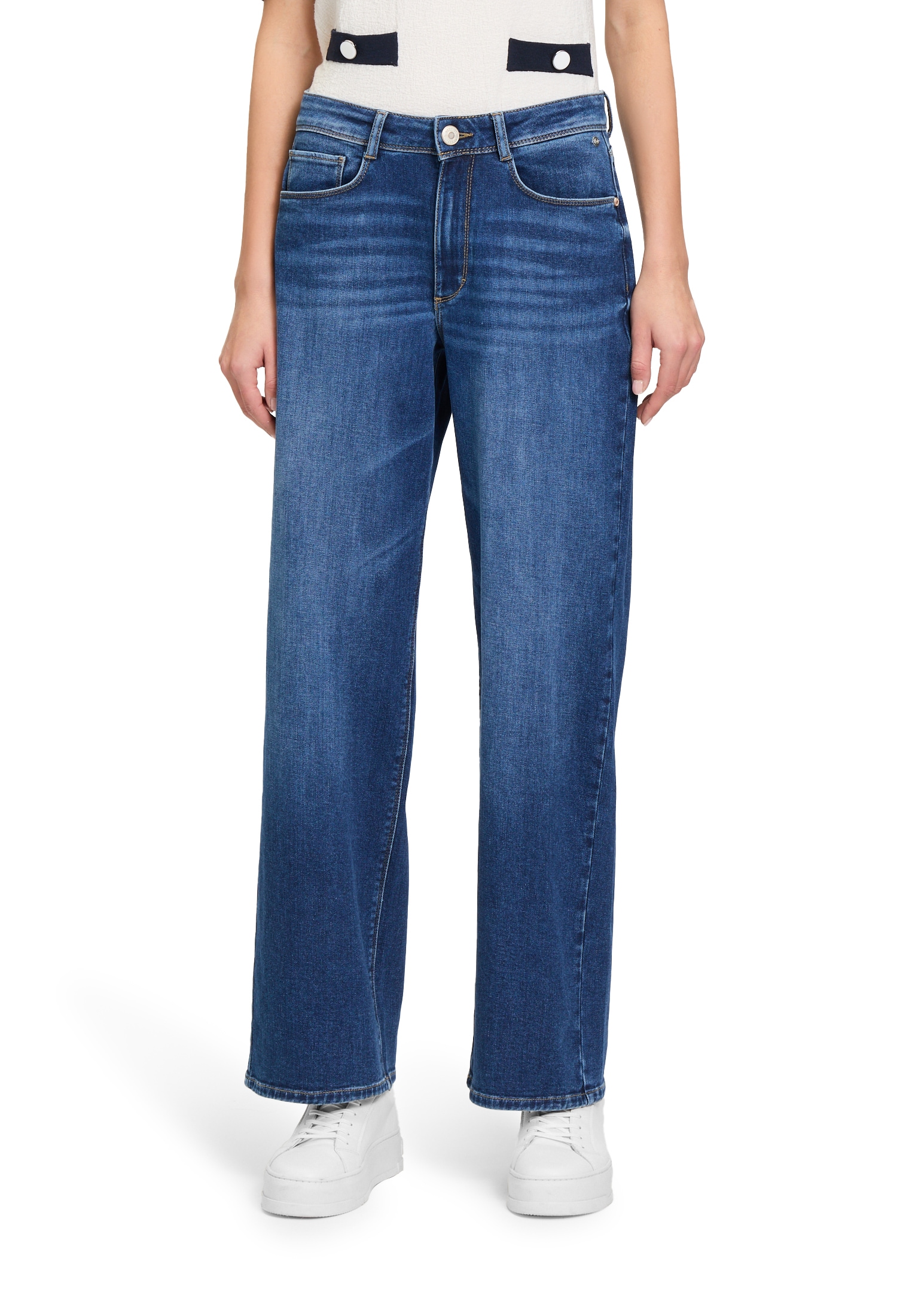 Betty&Co Taillenhose »High Waisted-Jeans mit weitem Bein«