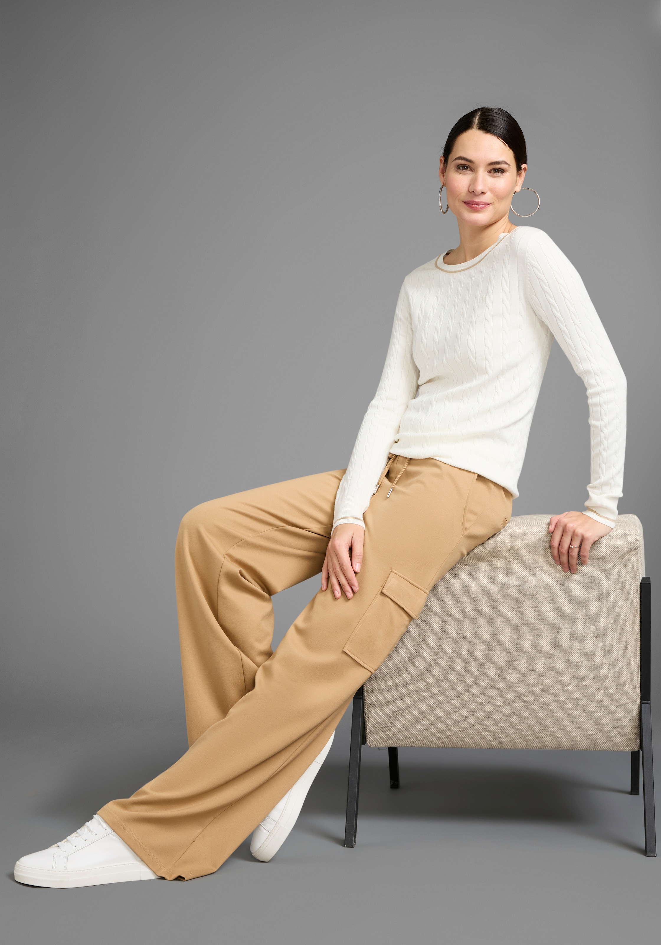 HECHTER PARIS Strickpullover, mit elegantem Zopfstrickmuster
