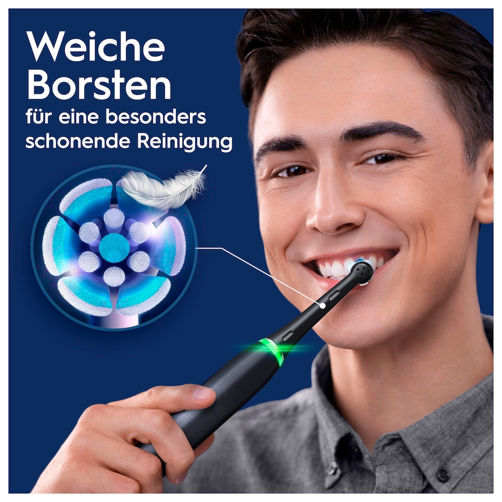 Oral-B Elektrische Zahnbürste »iO 6«, 2 St. Aufsteckbürsten, mit Magnet-Technologie, Display, 5 Putzmodi, Reiseetui