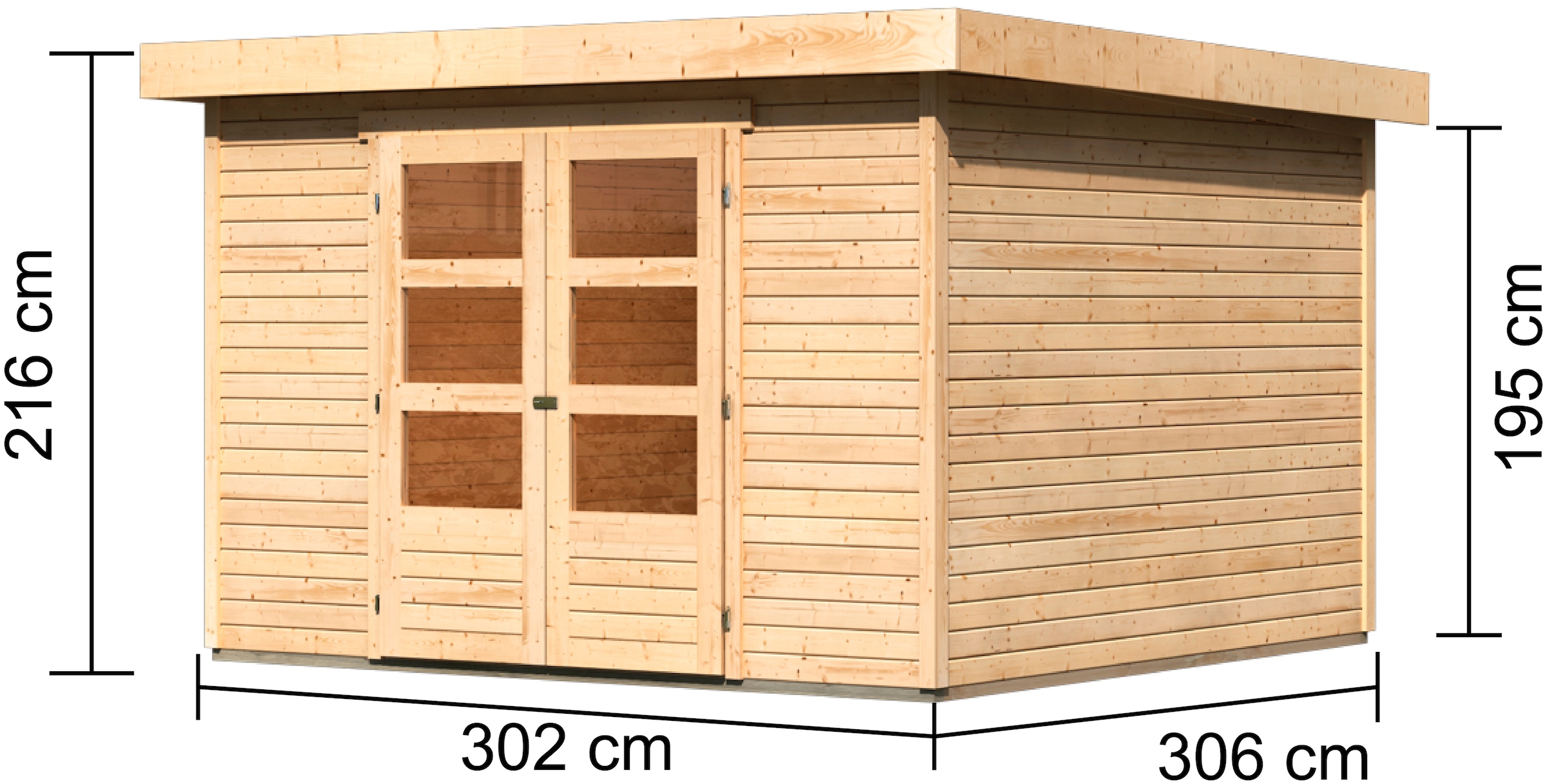 Karibu Gartenhaus »Arnis 6« naturbelassen oder terragrau