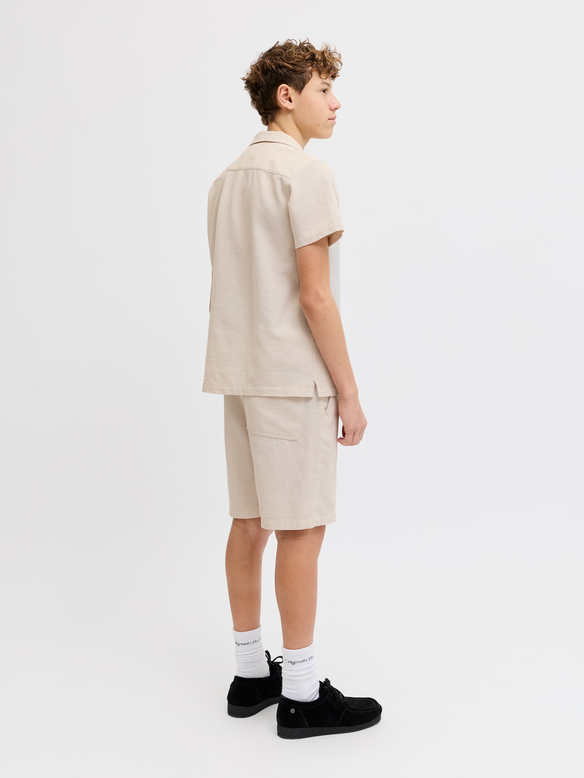 Jack & Jones Junior Kurzarmhemd »JJGLOBAL WAFFLE RESORT SHIRT SS JNR« Baumwolle, locker geschnitten