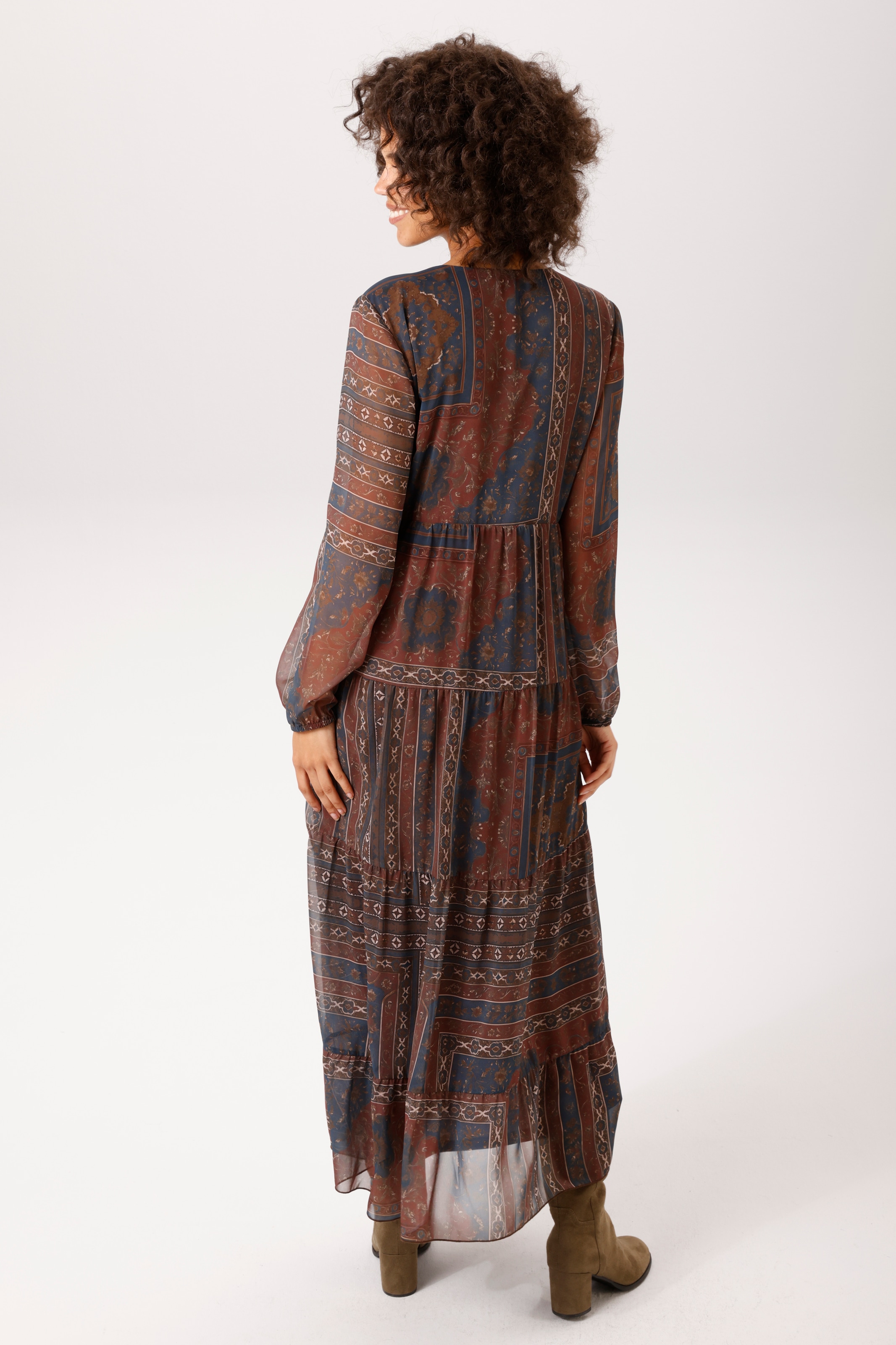 Aniston CASUAL Maxikleid im Folklore-Look - jedes Teil ein Unikat - NEUE KOLLEKTION