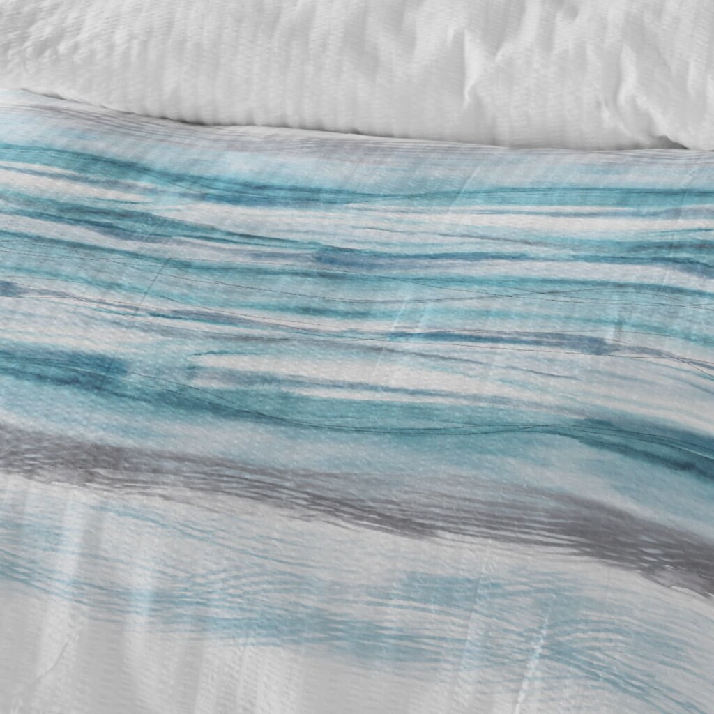 TRAUMSCHLAF Bettwäsche »Wellen«, (2 tlg.), in Seersucker Qualität, 100% Baumwolle, Bett- und Kopfkissenbezug mit Reißverschluss, bügelfrei, Sommerbettwäsche, ganzjährig einsetzbar