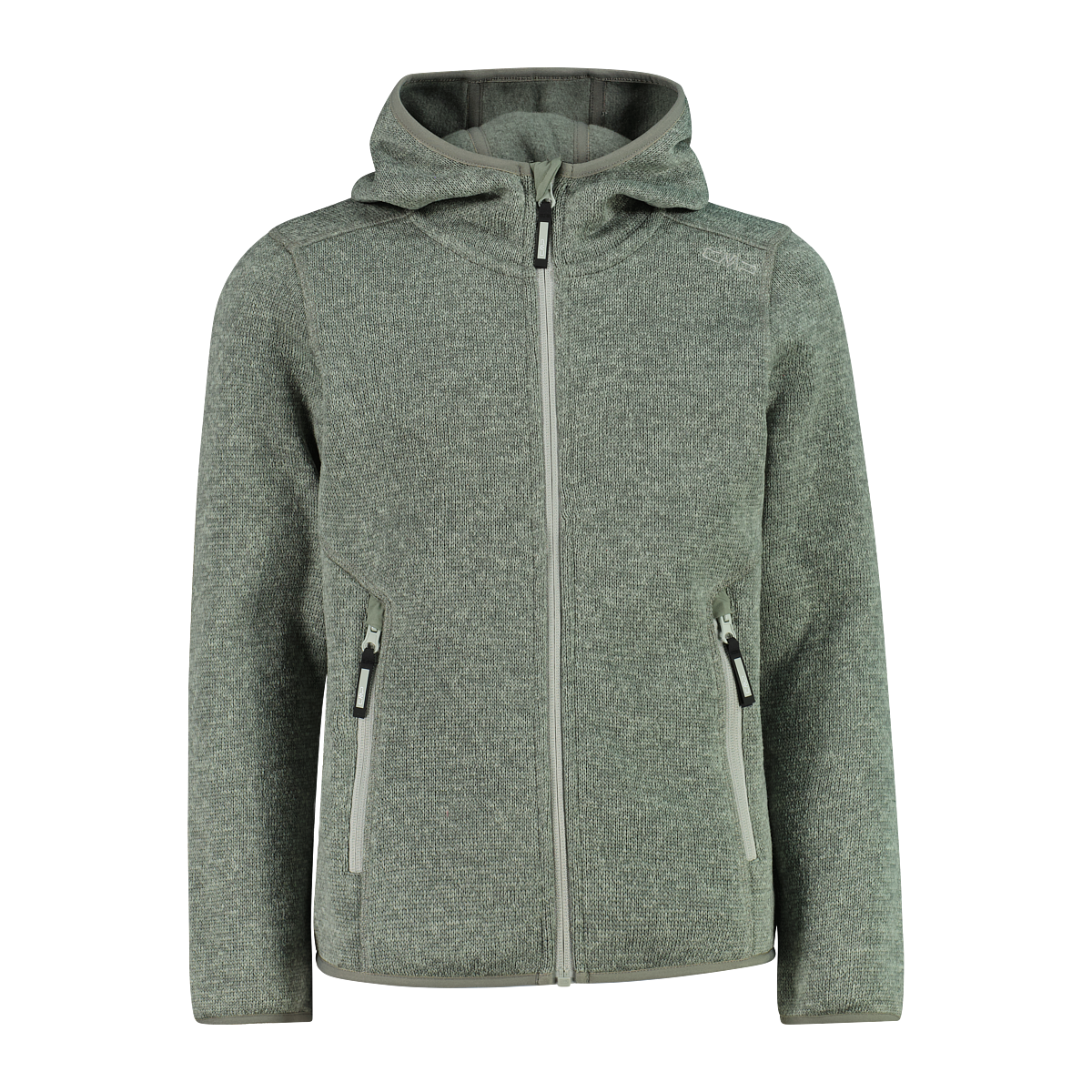 CMP Strickfleecejacke 1 Stk. tlg. mit Kapuze für Kinder, mit Kapuze, mit Logoschriftzug und Kontrastbändern