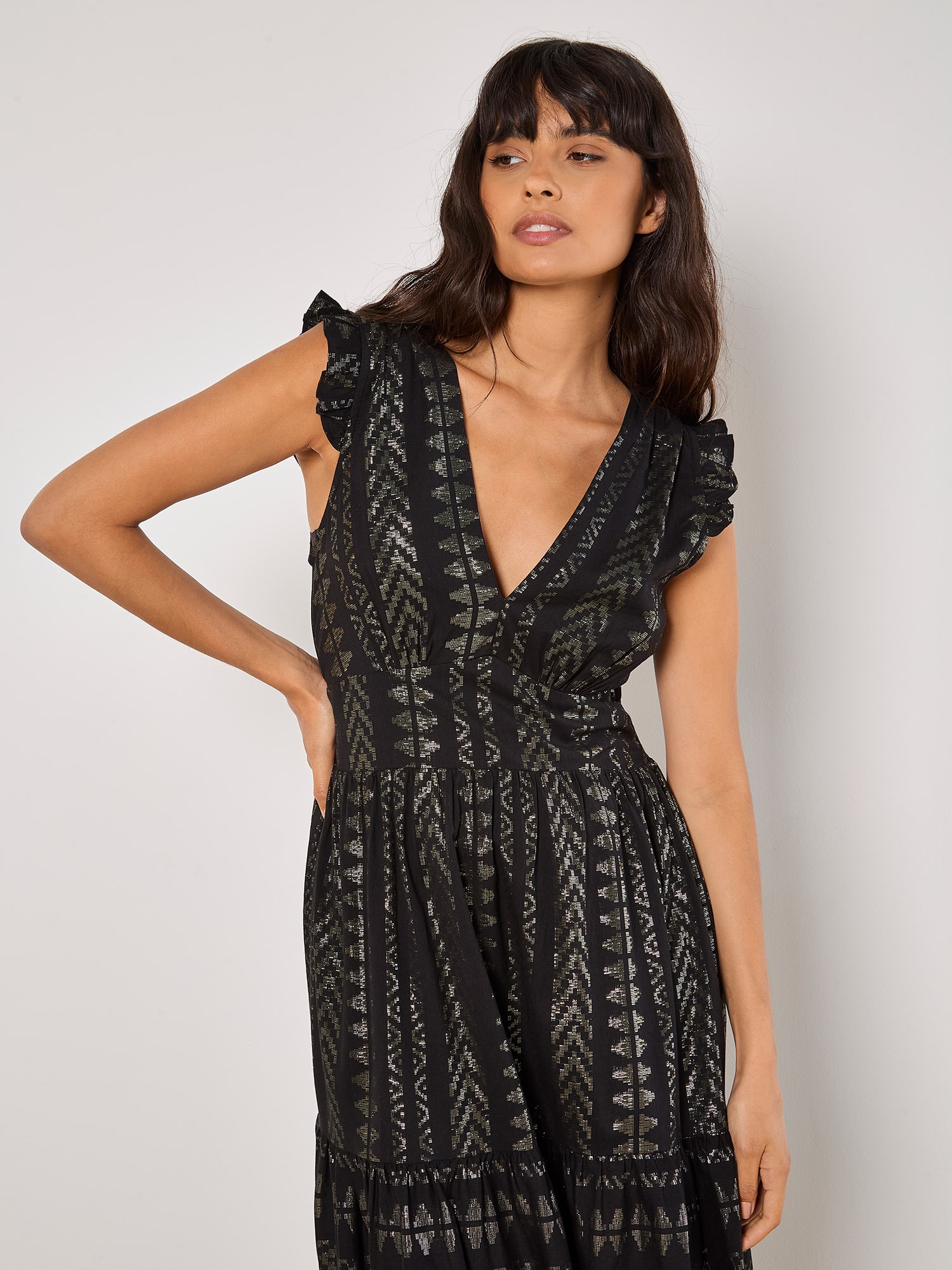 Apricot Maxikleid »Maxikleid« mit Rüschenärmeln