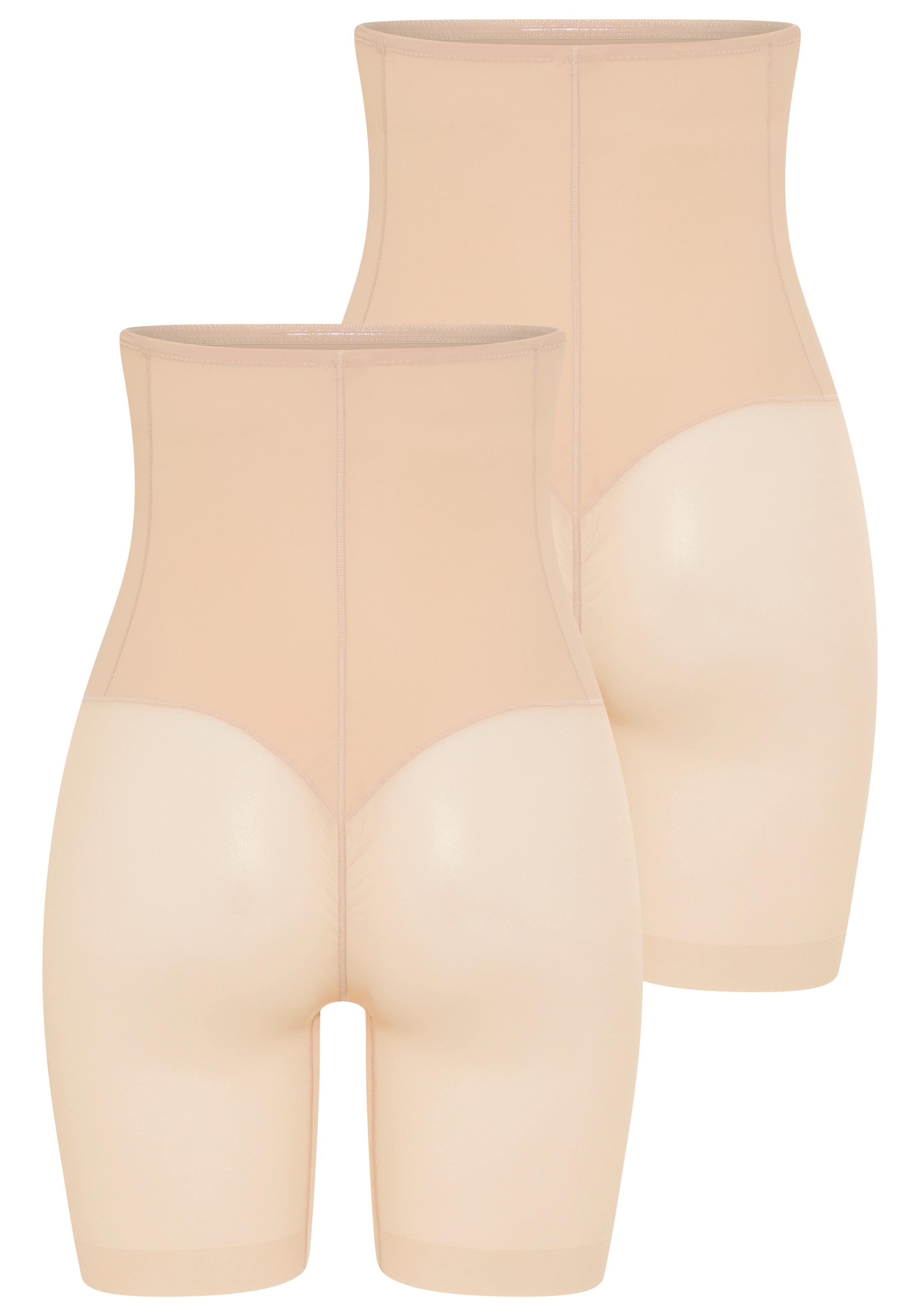 YSABEL MORA Shapinghose 2er Pack,  hoch geschnitten, längeres Bein mit Tüll, Anti-Scheuer-Effekt