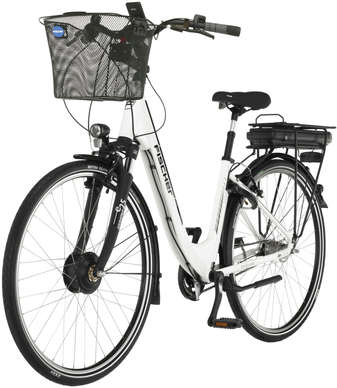 FISCHER Fahrrad E-Bike »CITA ECU 2200 522«, 7 Gang, Shimano, Nexus, Frontmotor 250 W, (mit Fahrradschloss), Pedelec, Elektrofahrrad für Damen u. Herren