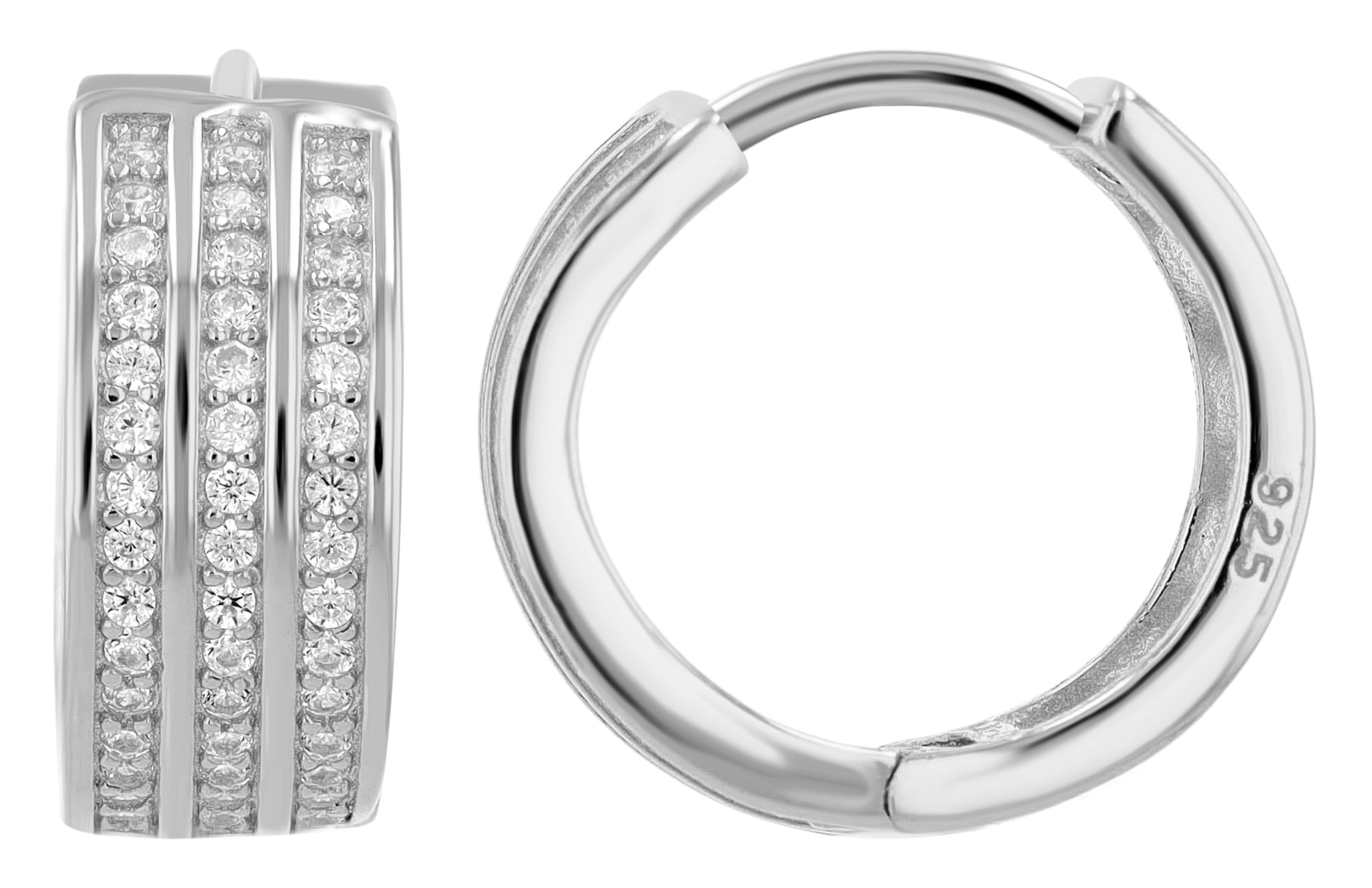 Adelia´s Paar Creolen »Damen Ohrringe ¿ Creole aus 925 Silber mit Zirkonia«