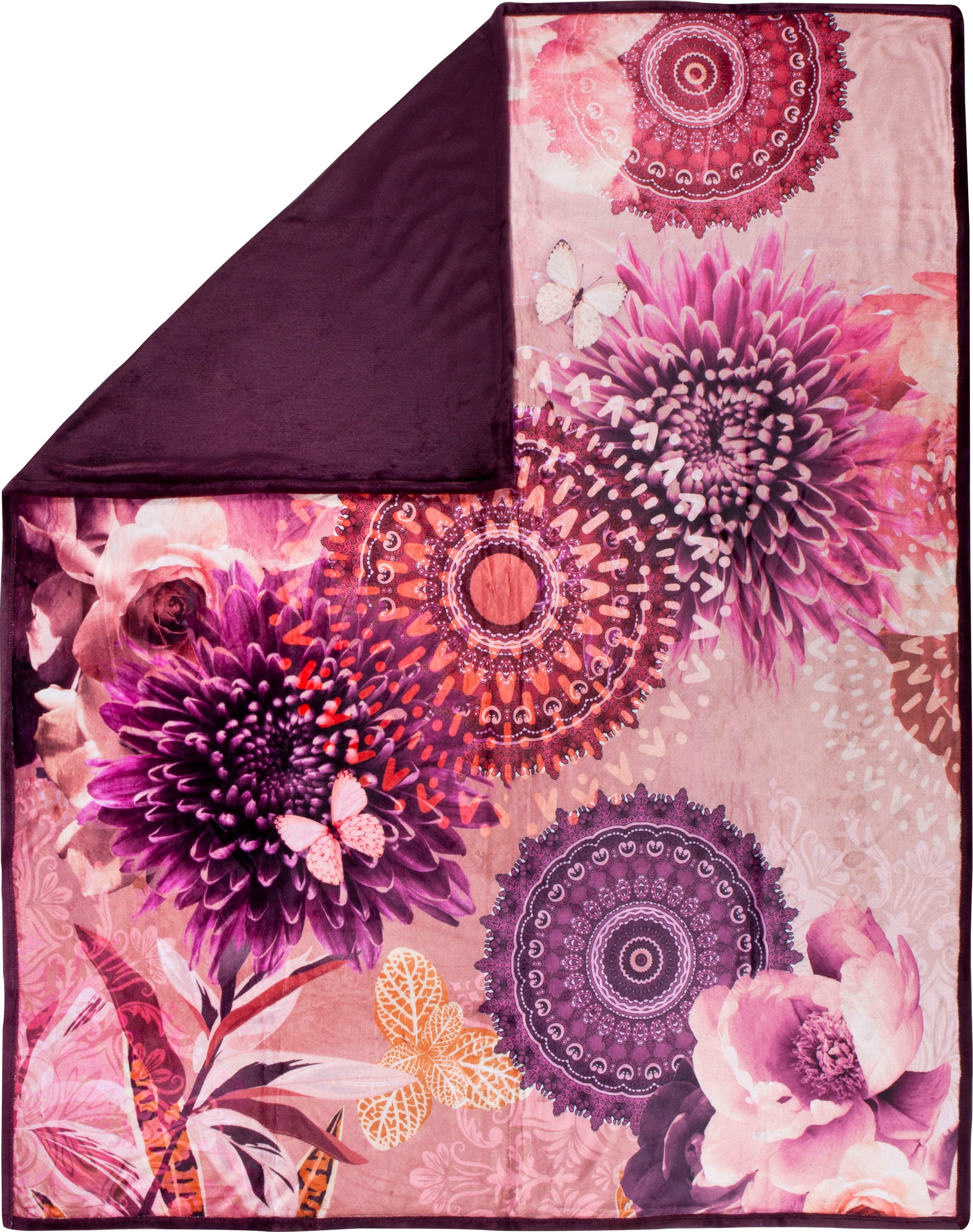 hip Plaid »Espen«, mit Mandala und Blumen