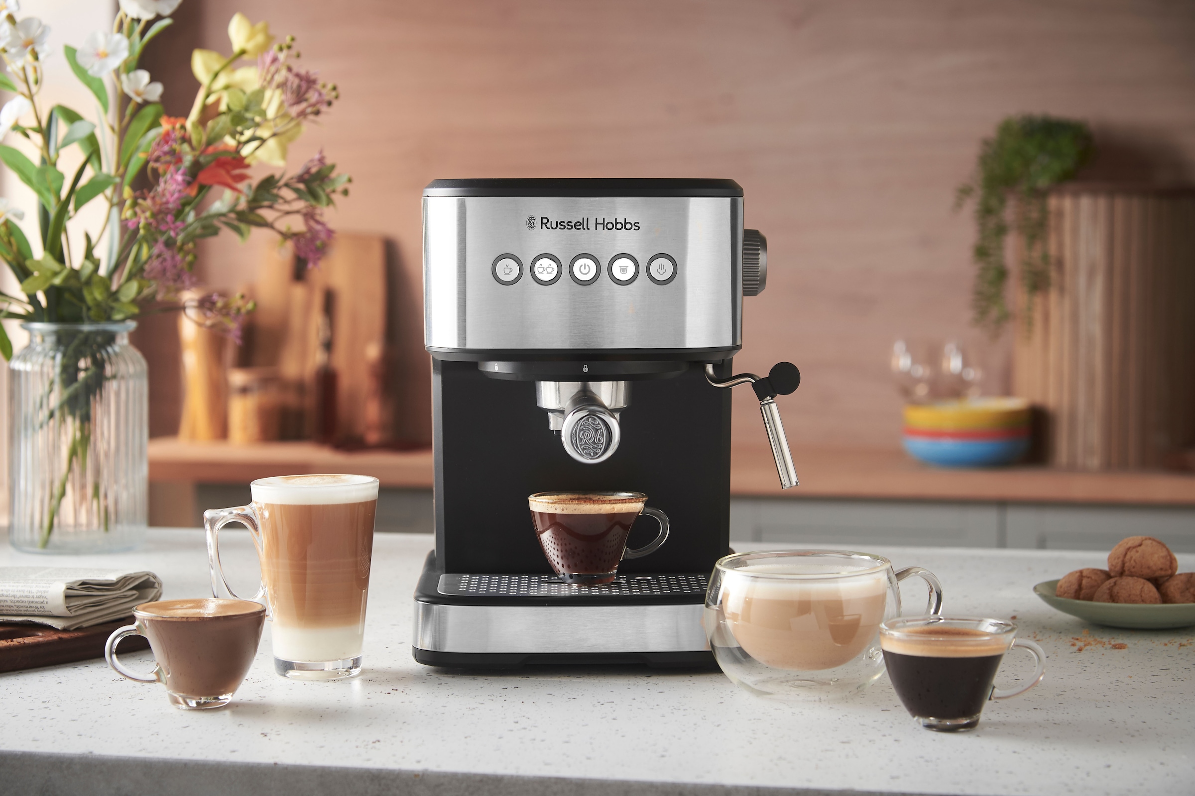 RUSSELL HOBBS Espressomaschine »Heaton 28700-56« 1.100 Watt, 1,5-l-Wassertank