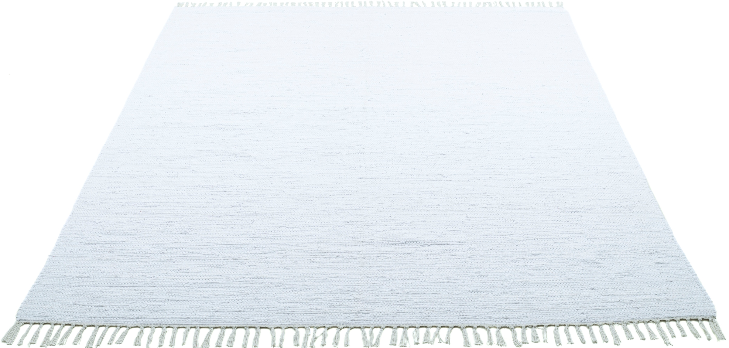 my home Teppich »Cadis« rechteckig 5 mm Höhe Wendeteppich, mit Fransen, Uni Farben, handgewebt, reine Baumwolle