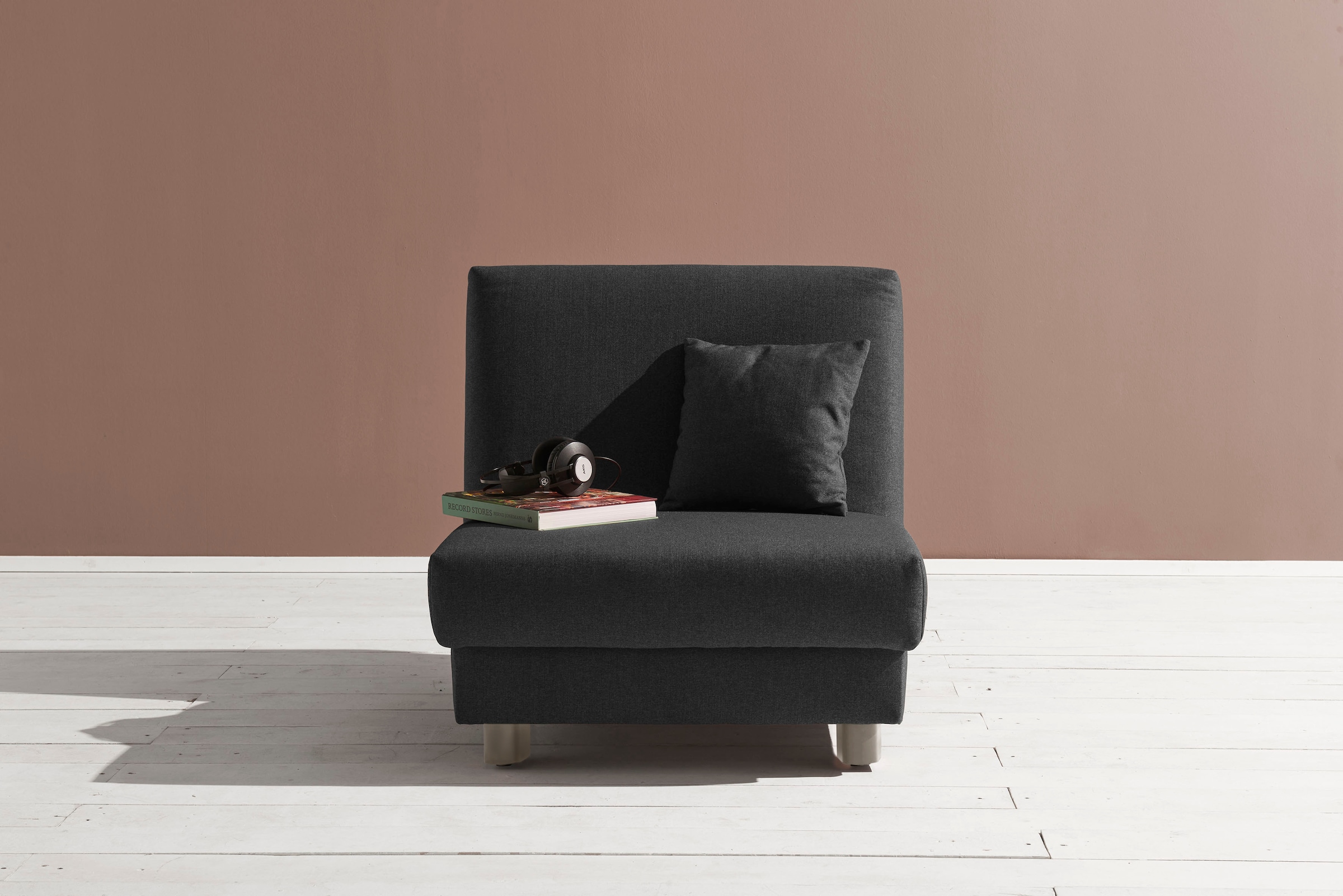 ell + ell Schlafsofa »Enny«, Liegefläche Breite 80 cm, Liegehöhe 45 cm, Füße alufarben, Rückenlehne