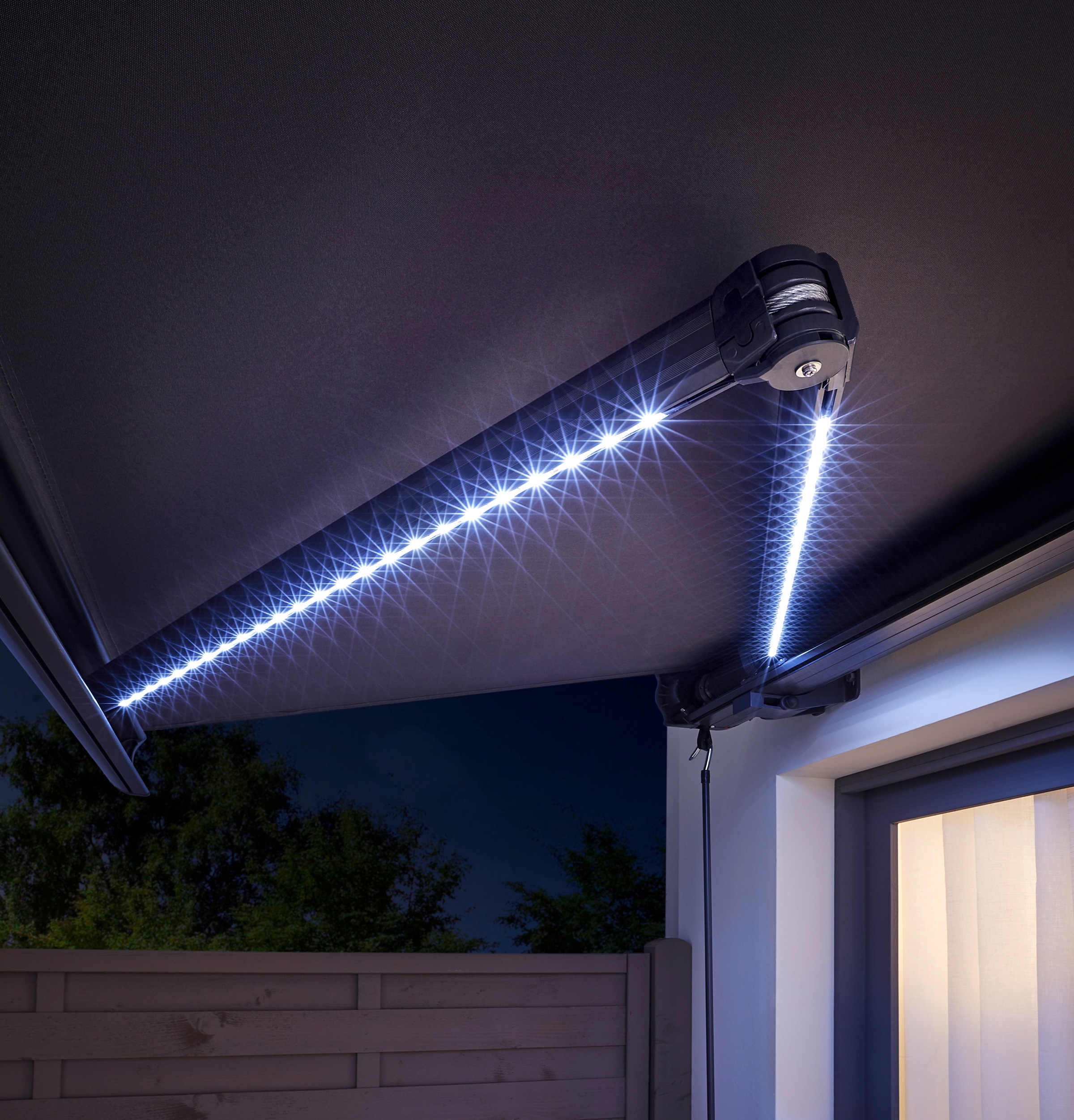 KONIFERA Kassettenmarkise, Breite/Ausfall: 500/300 cm, mit LED-Beleuchtung