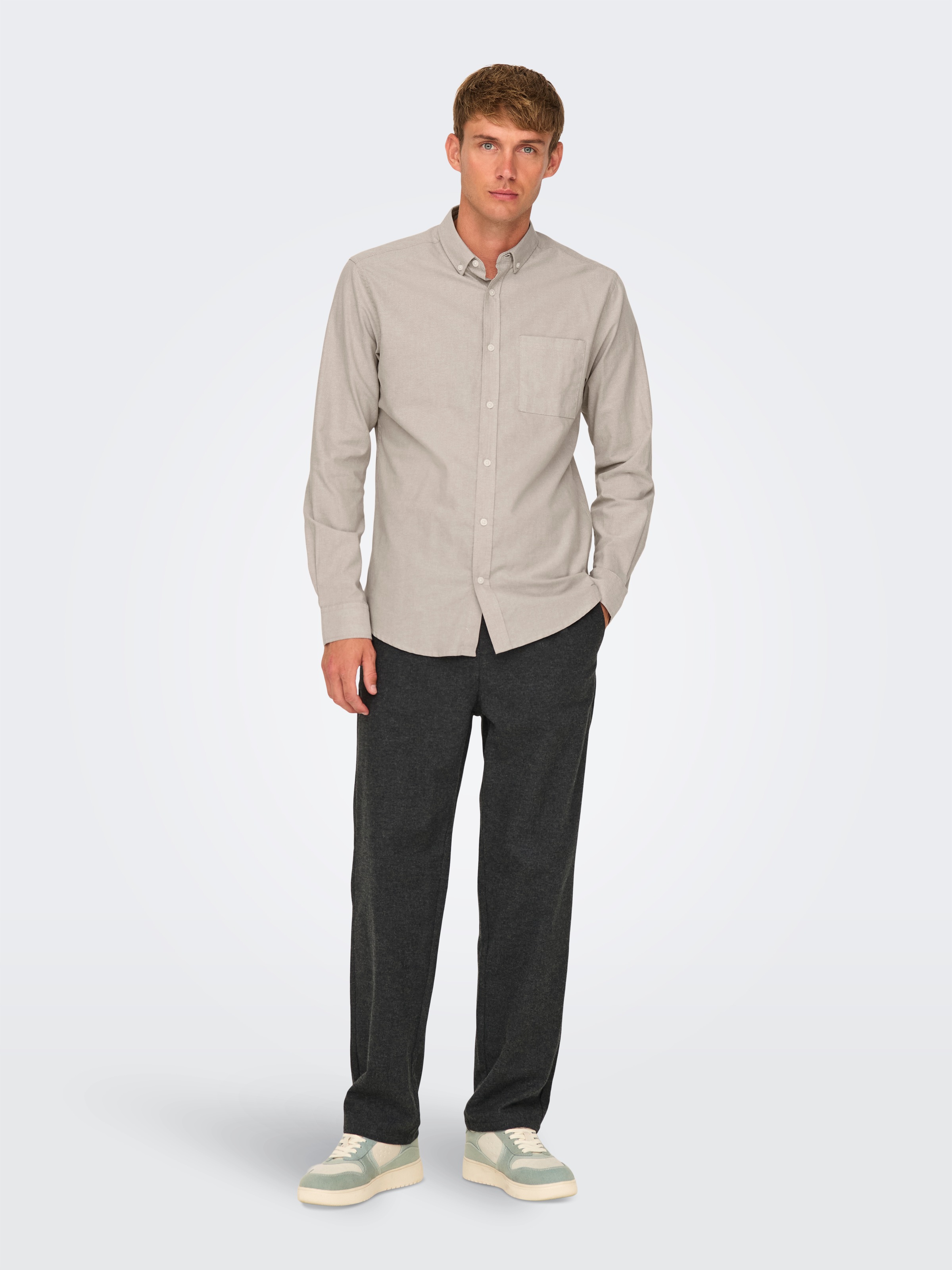 ONLY & SONS Langarmhemd »ONSALVARO SLIM LS OXFORD SHIRT NOOS«