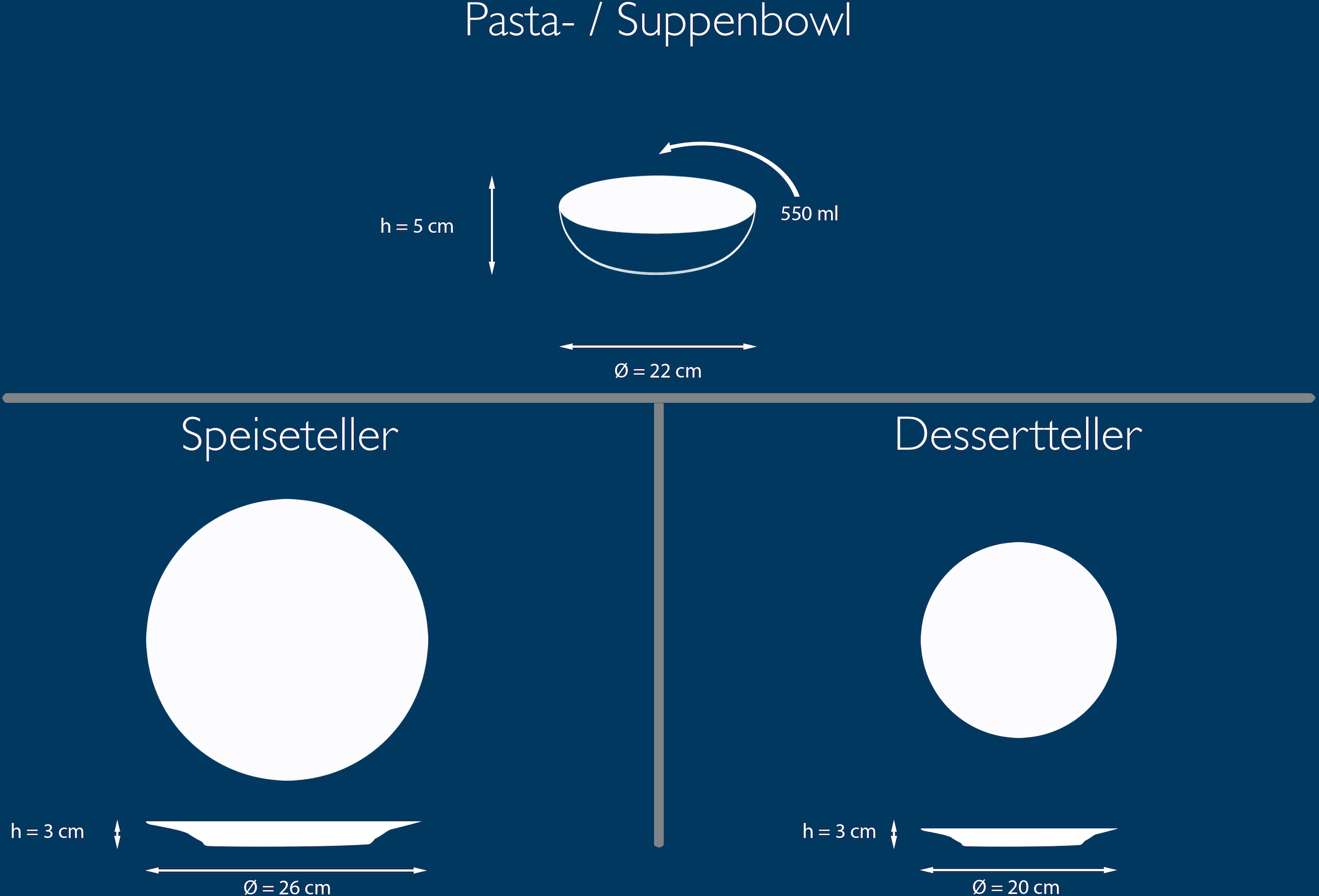 andas Teller-Set »modernes Geschirr-Set, Service Nydala«, (Set, 18 tlg.), hohe Haltbarkeit, spülmaschinengeeignet & mikrowellengeeignet