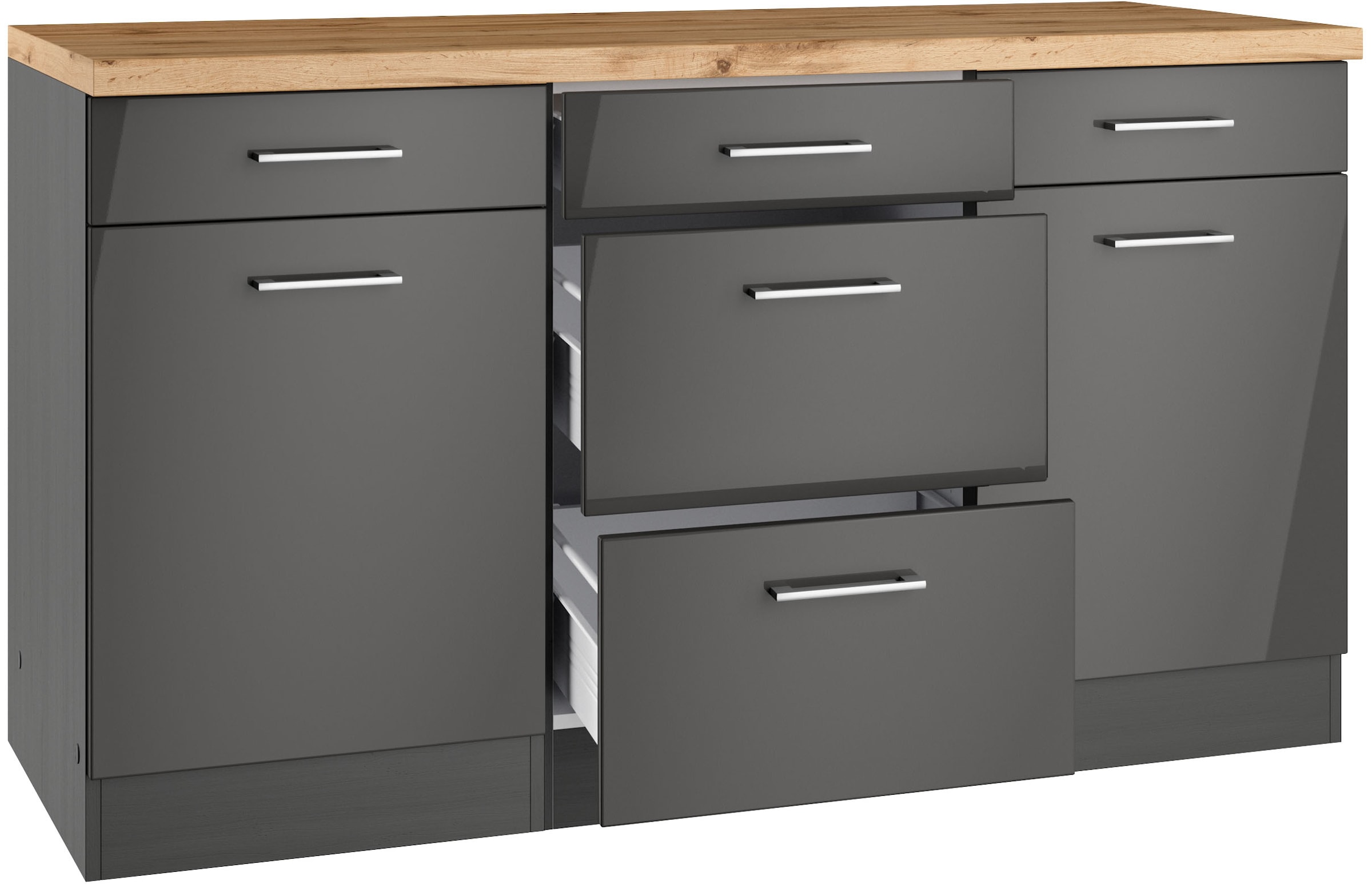 KOCHSTATION Unterschrank »KS-Milan«, HELD Möbel, Unterschrank 150 cm, matte oder hochglänzende Fronten