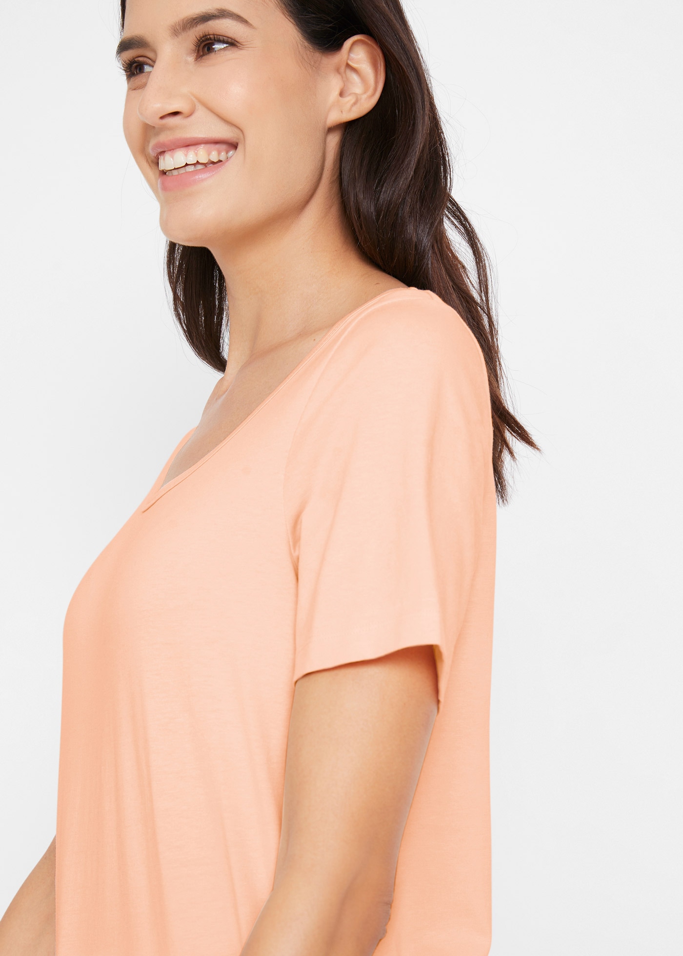 bonprix T-Shirt Packung, 2 Stk. lockerer loose fit, Halbarm, Longshirt