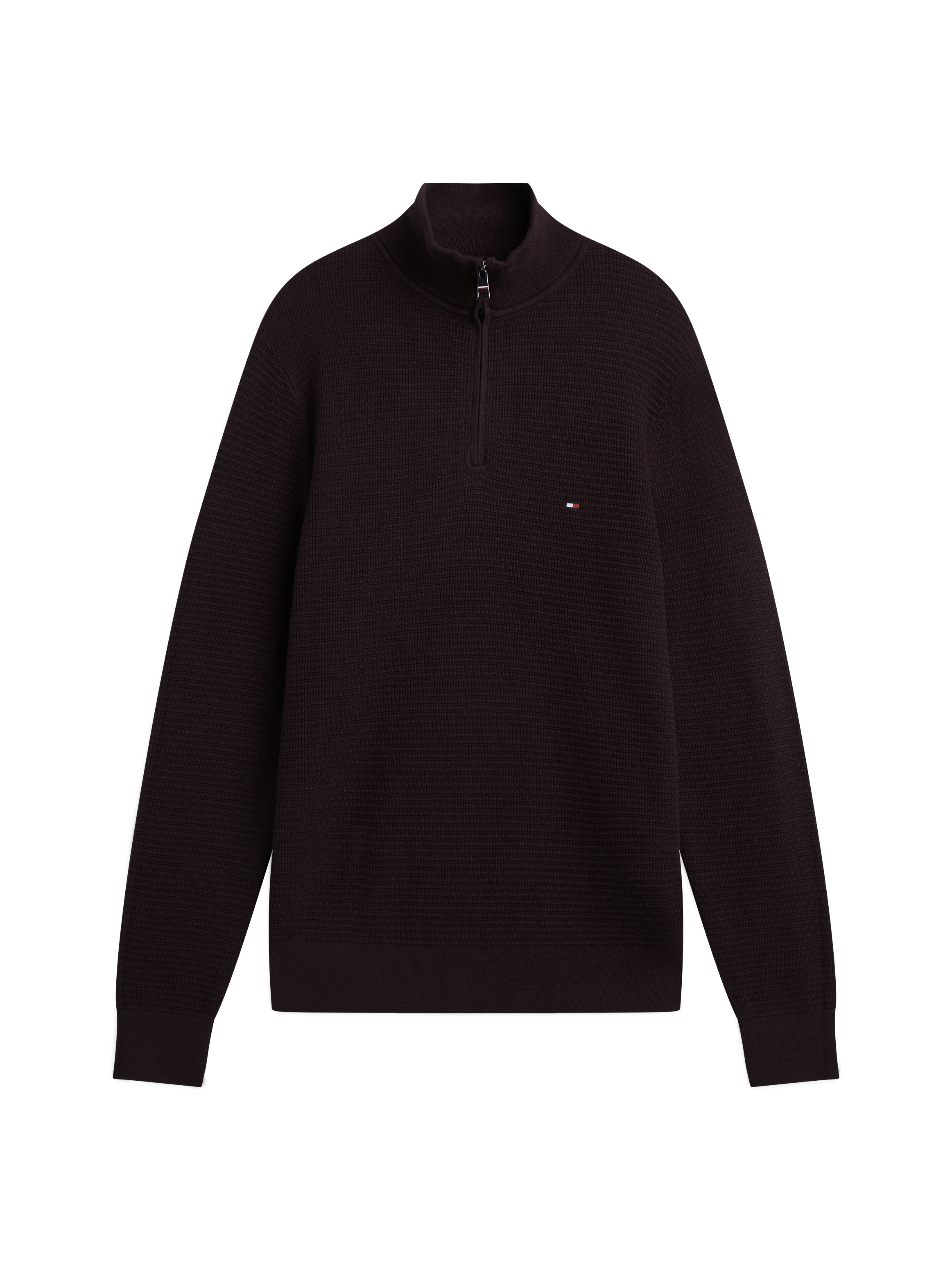Tommy Hilfiger Troyer »PIMA COTTON CASH STRUCTURE ZIP MOCK« mit Kaschmiranteil, Stehkragen mit Reißverschluss