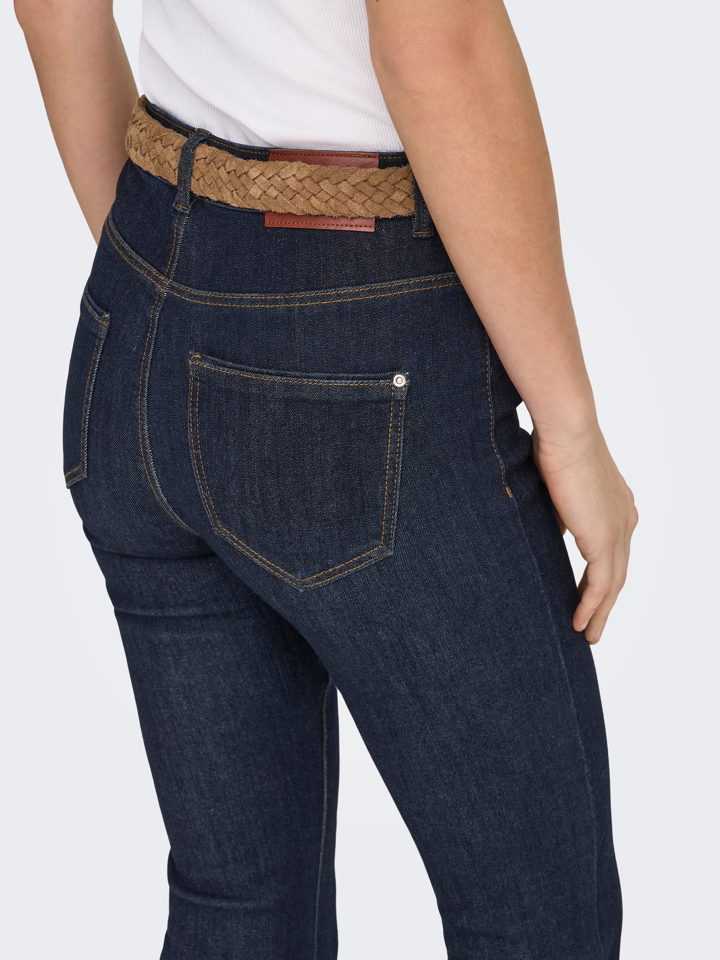 ONLY Bootcut-Jeans »ONLWAUW LIFE HW FLARED RINSE DNM« Materialmix, bootcut fit