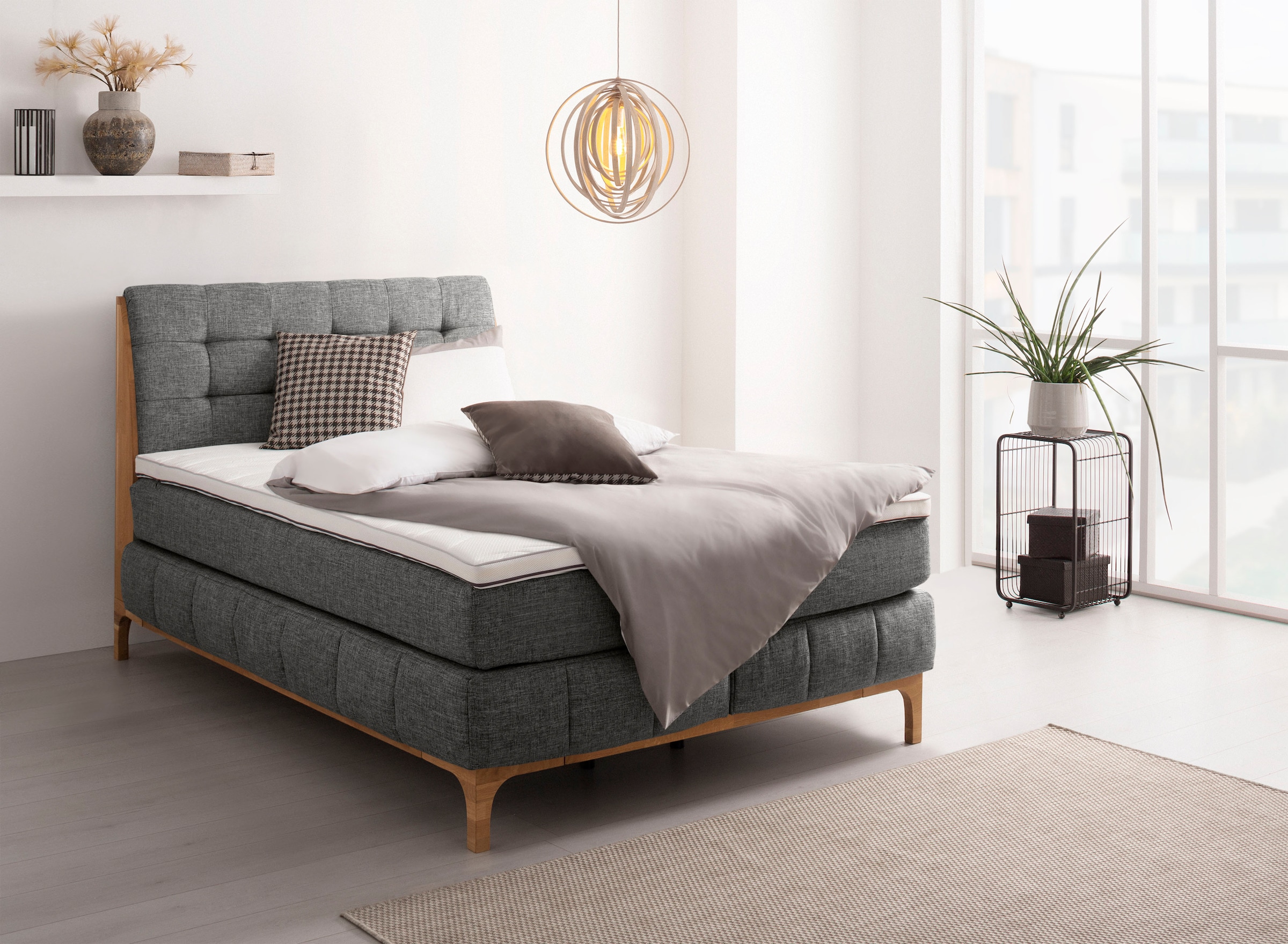 OTTO home Boxspringbett »Jelle« 5 Stk. tlg. zertifizierte, recycelte Bezugsstoffe, verschiedene Ausführungen