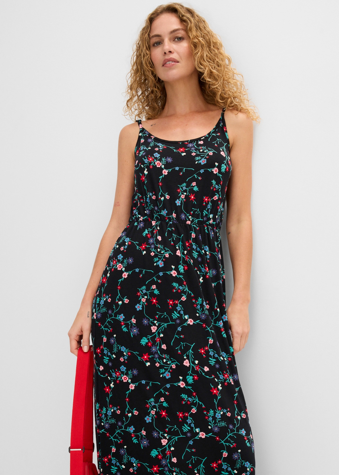 bonprix Maxikleid regular fit, ohne Ärmel, aus Viskose und Elasthan, Maxikleid-Länge
