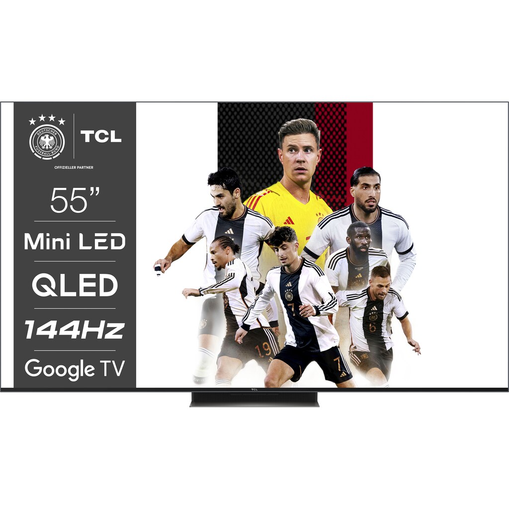 TCL QLED Mini LED-Fernseher »55C831X2«, 139 cm/55 Zoll, 4K Ultra HD, Google TV-Smart-TV, 1500nits, HDR Extreme, Dolby Atmos, HDMI 2.1, ONKYO-Sound