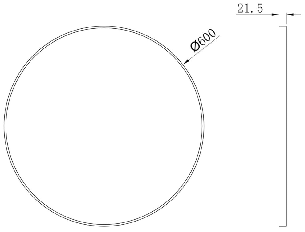 Talos Badspiegel »Black Circle«, (Komplett-Set), Durchmesser: 60 cm
