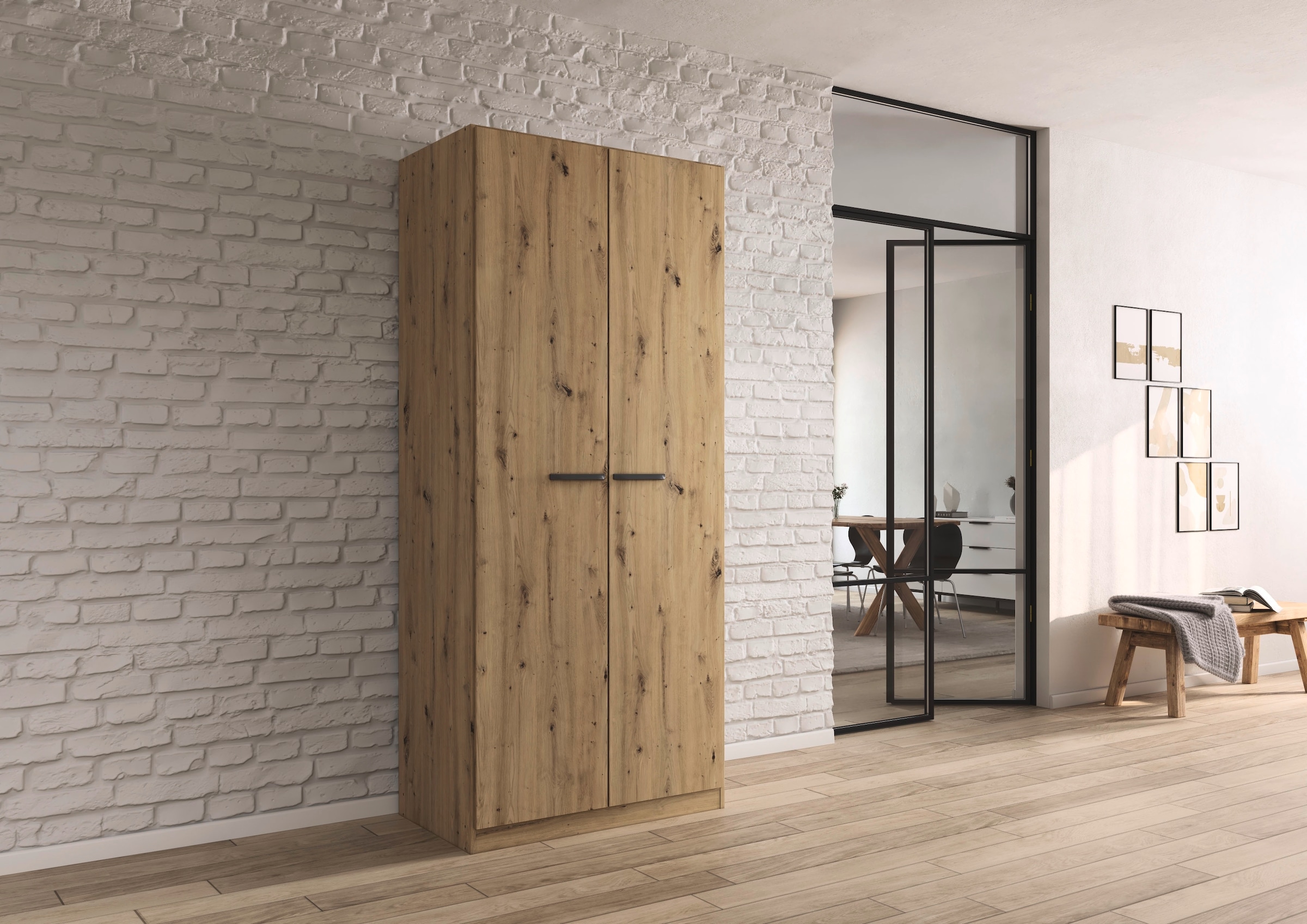 OTTO home Kleiderschrank »Mehrzweckschrank Aktenschrank Möbel Mietswohnung Schlafzimmer OTELI« erhältlich in Breiten 91-360 cm, ab Breite 136cm inkl. Innenschubladen,  mit zusätzlichen Einlegeböden, optional mit Spiegel MADE IN GERMANY