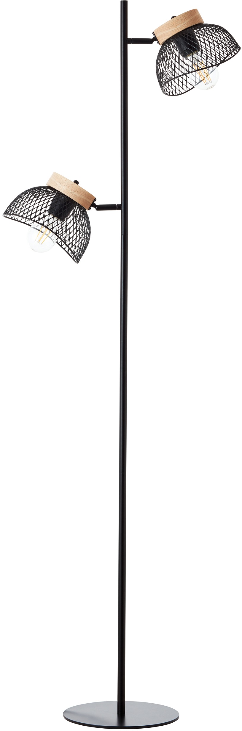Places of Style Stehlampe »Elmwood«, E27, schwarz, Metall/Holz, E27 max. 52W