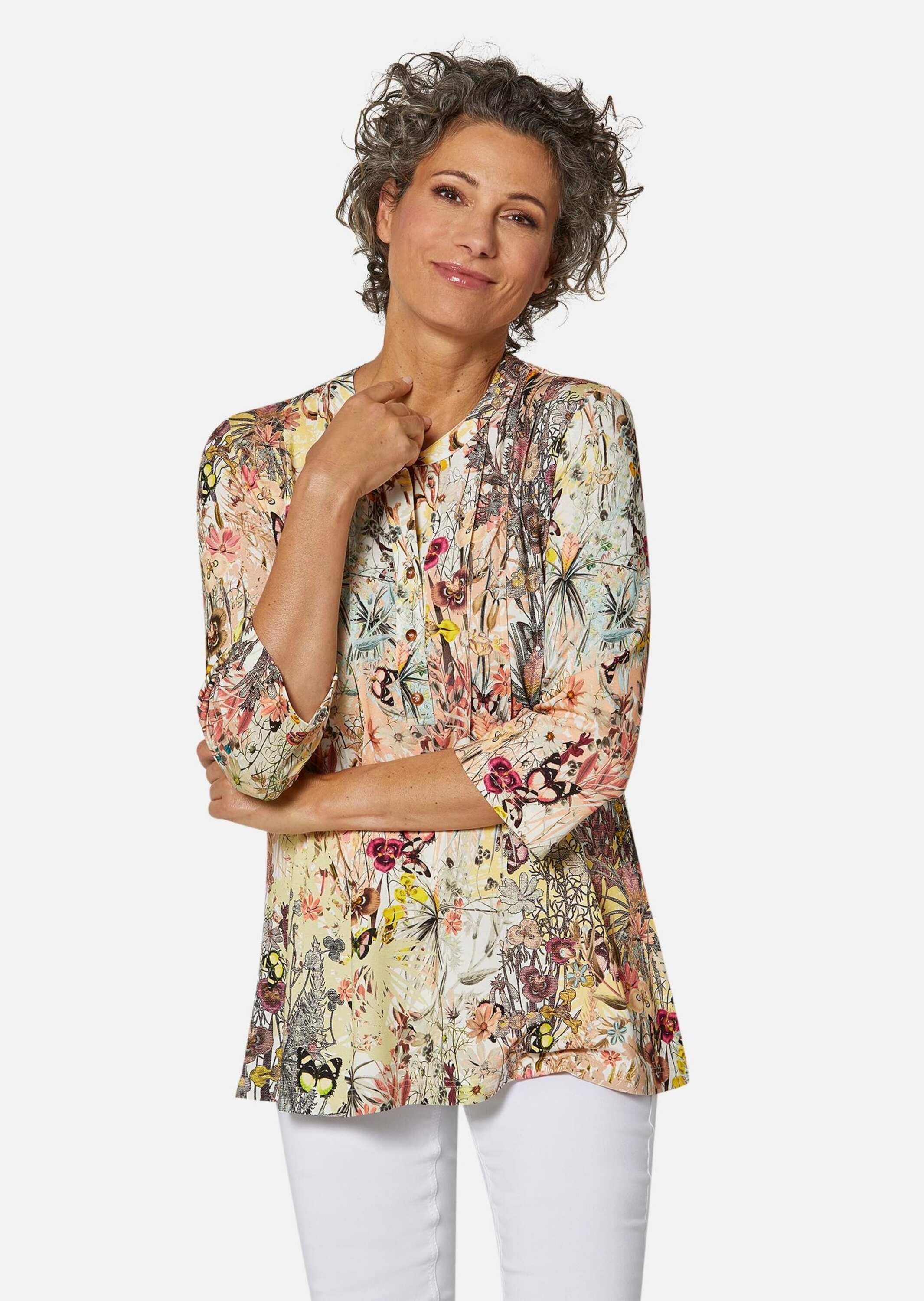 GOLDNER Print-Shirt »Kurzgröße Figurschmeichelndes Drucktunika-Shirt« Ohne