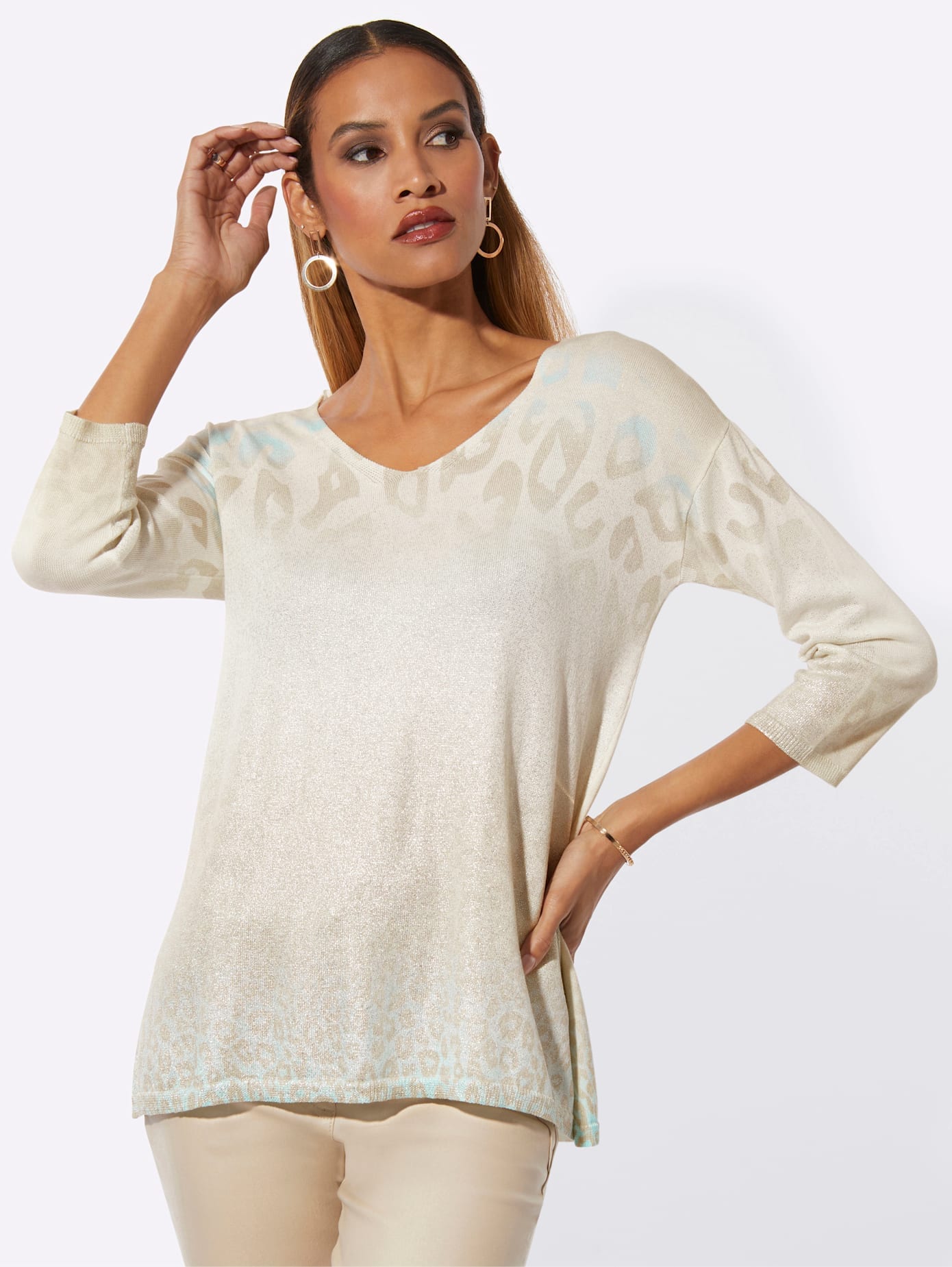 creation L 3/4 Arm-Pullover »Lyocell-Baumwoll-Pullover«