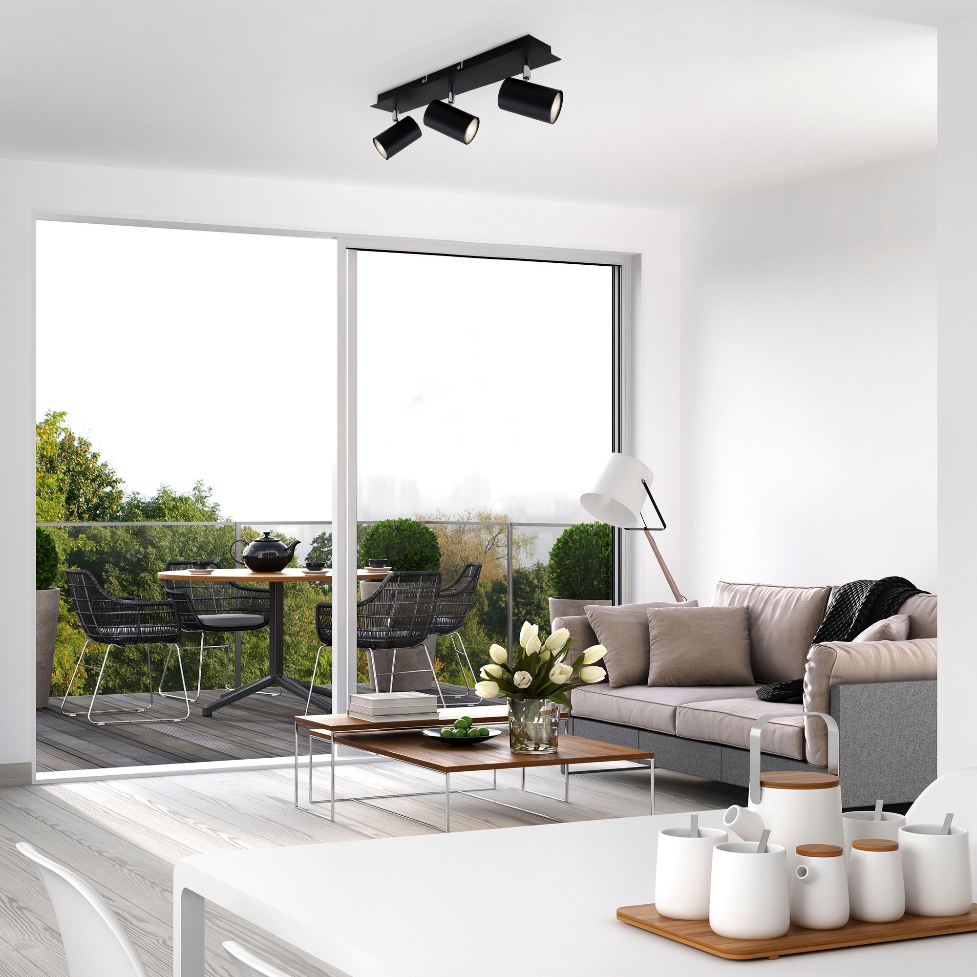 Briloner Leuchten LED Deckenspots »2857035 Run«, Leuchtmittel GU10 | ohne Leuchtmittel, Deckenlampe, 45x8x12,3cm, max.40W, GU10, Wohnzimmer, Flur, Büro