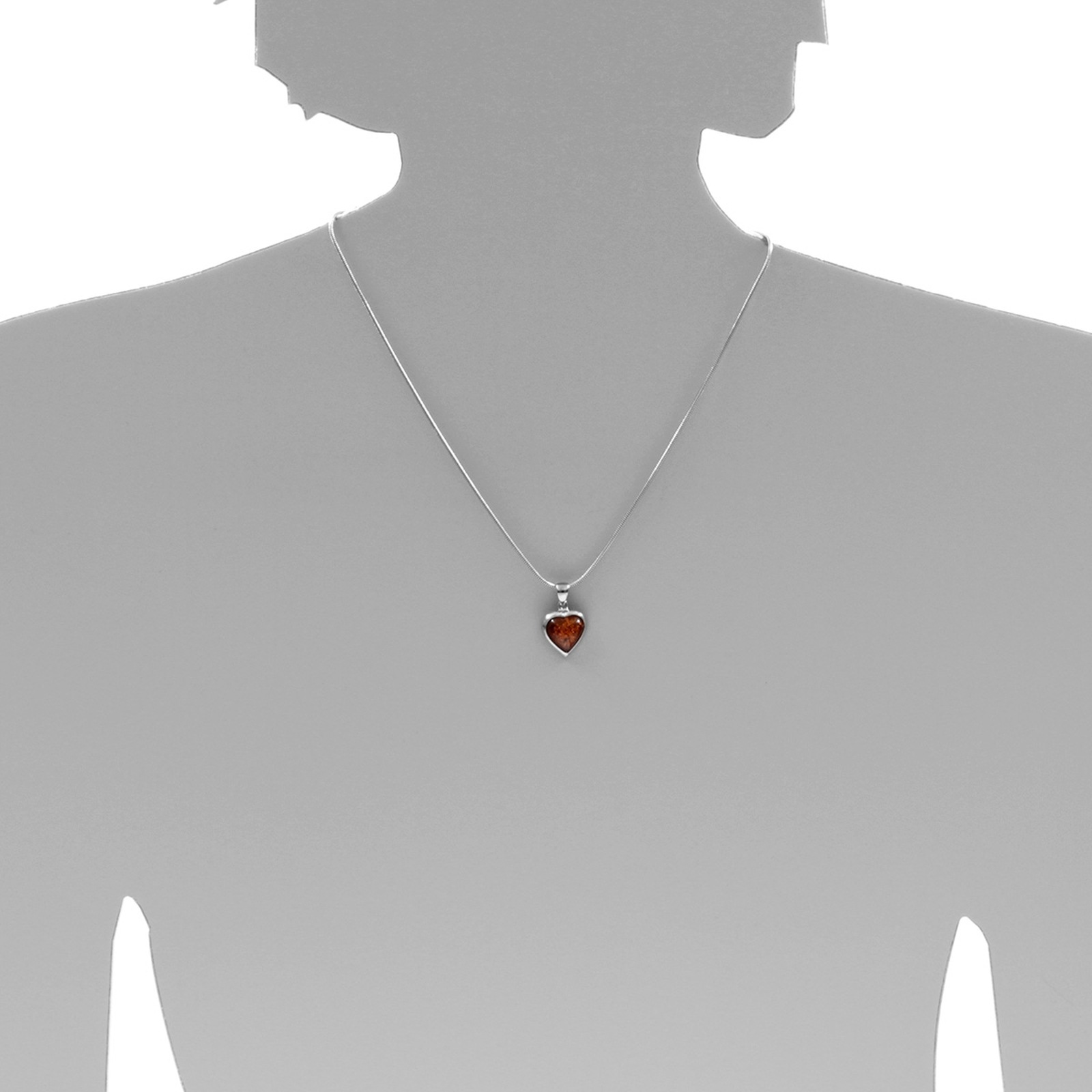 OSTSEE-SCHMUCK Kettenanhänger »- Herz 14 mm - Silber 925/000 - Bernstein«