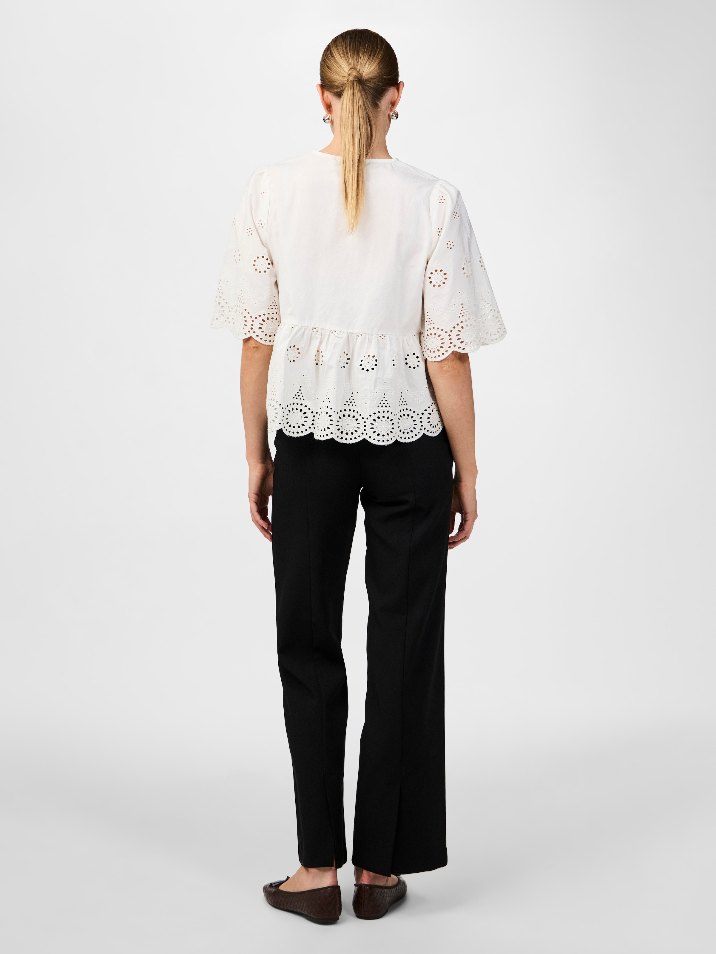 Y.A.S Spitzenbluse »YASCORNELIA 2/4 TIE TOP S. NOOS« Baumwolle, regular fit