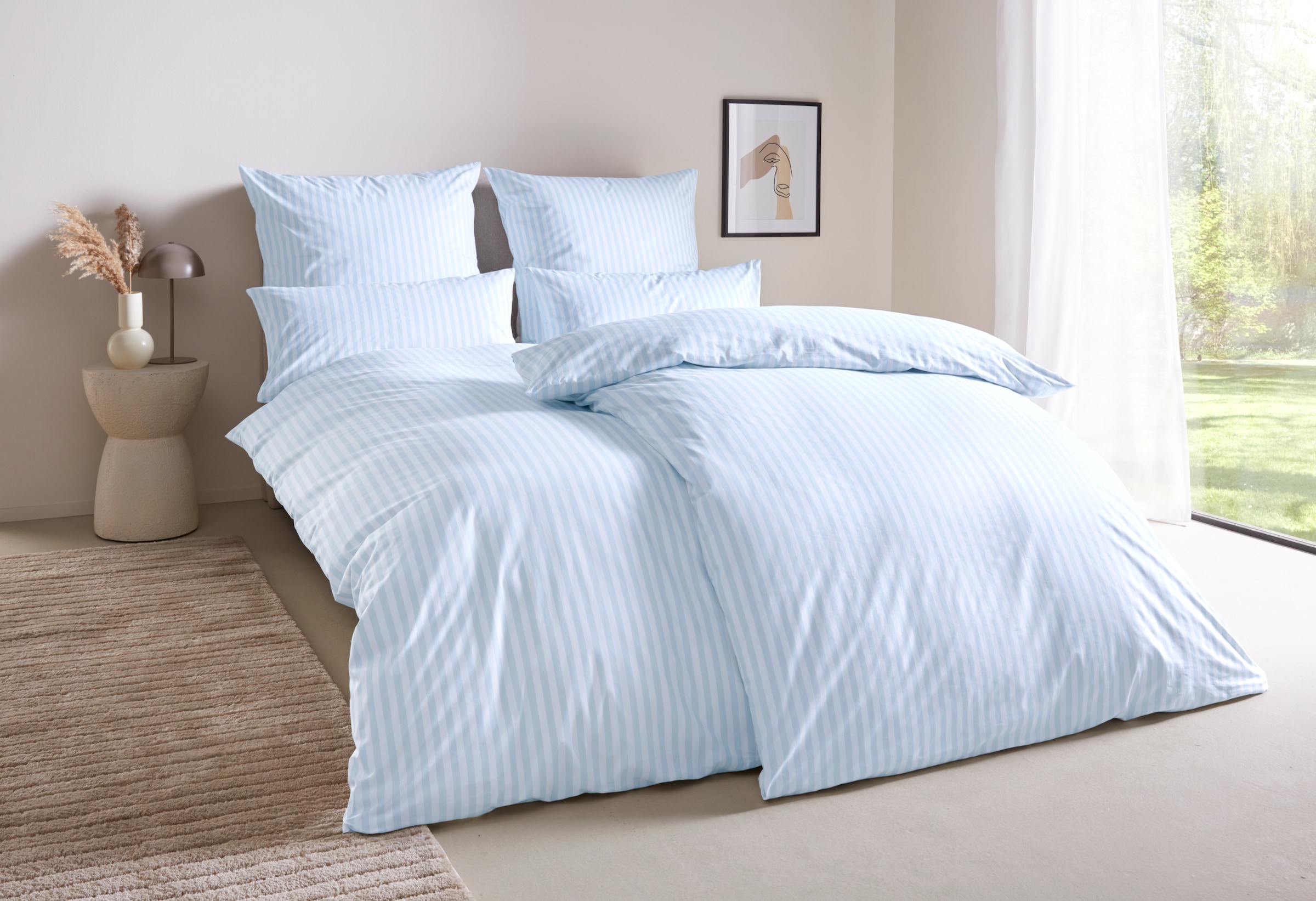 LeGer Home by Lena Gercke Bettwäsche »Linnea« 2 Stk. aus 100% Baumwolle , Streifendesign