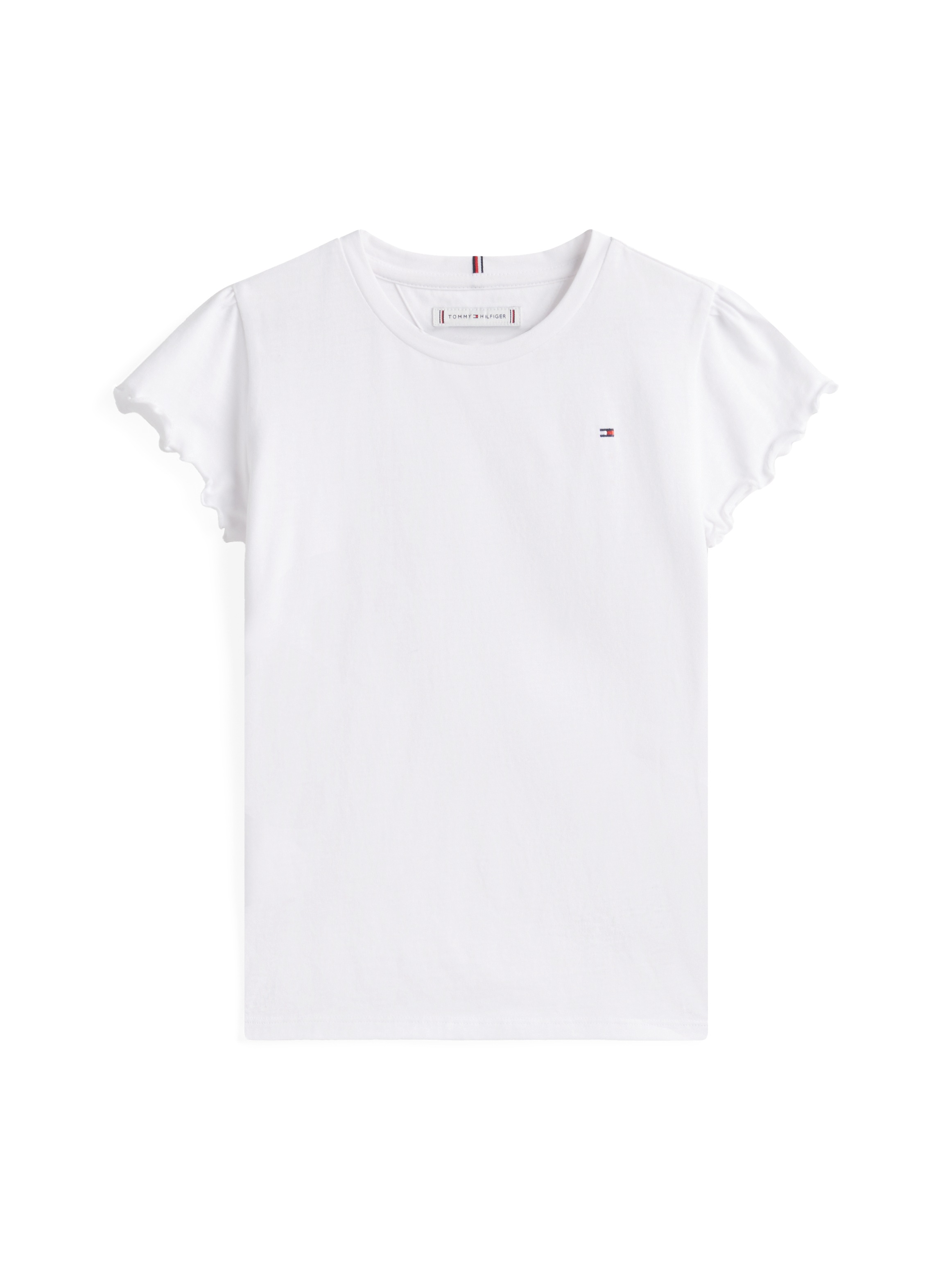Tommy Hilfiger T-Shirt »ESSENTIAL RUFFLE SLEEVE TOP«, mit gewelltem Ärmelabschluss