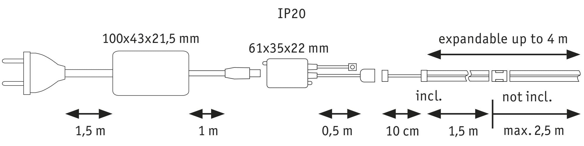 Paulmann LED-Streifen »MaxLED 500 LED Strip RGBW 530lm/m 896 LEDs/m RGBW« Memoryfunktion, Farbwechsler, Farbsteuerung, Dimmer