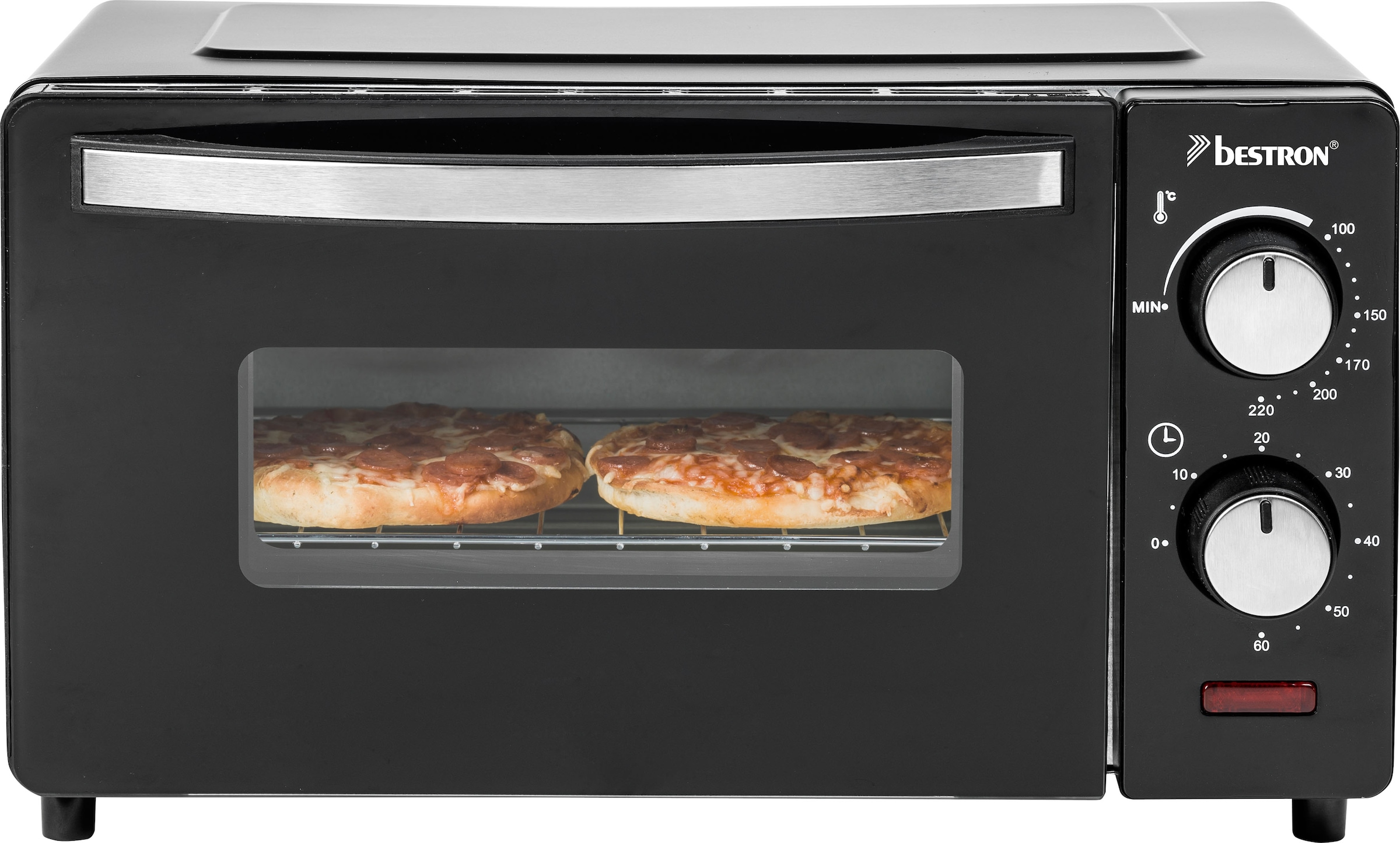 bestron Minibackofen »AOV9 kompaktes Gerät«, 800 Watt, Schwarz