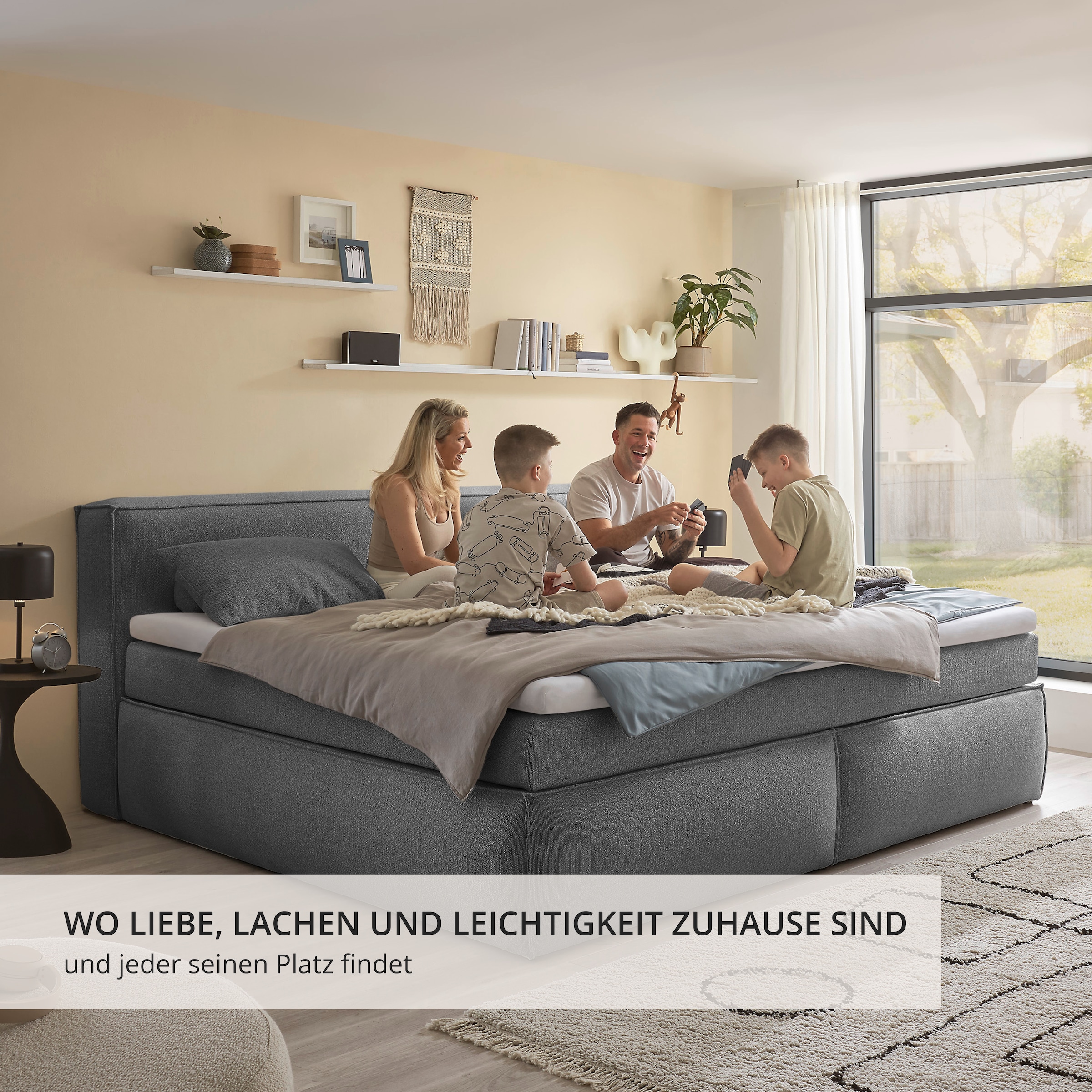 ED EXCITING DESIGN Boxspringbett »Sandon, Familienbett erhältlich in der Größe 240x200cm« in verschiedenen Farben erhältlich