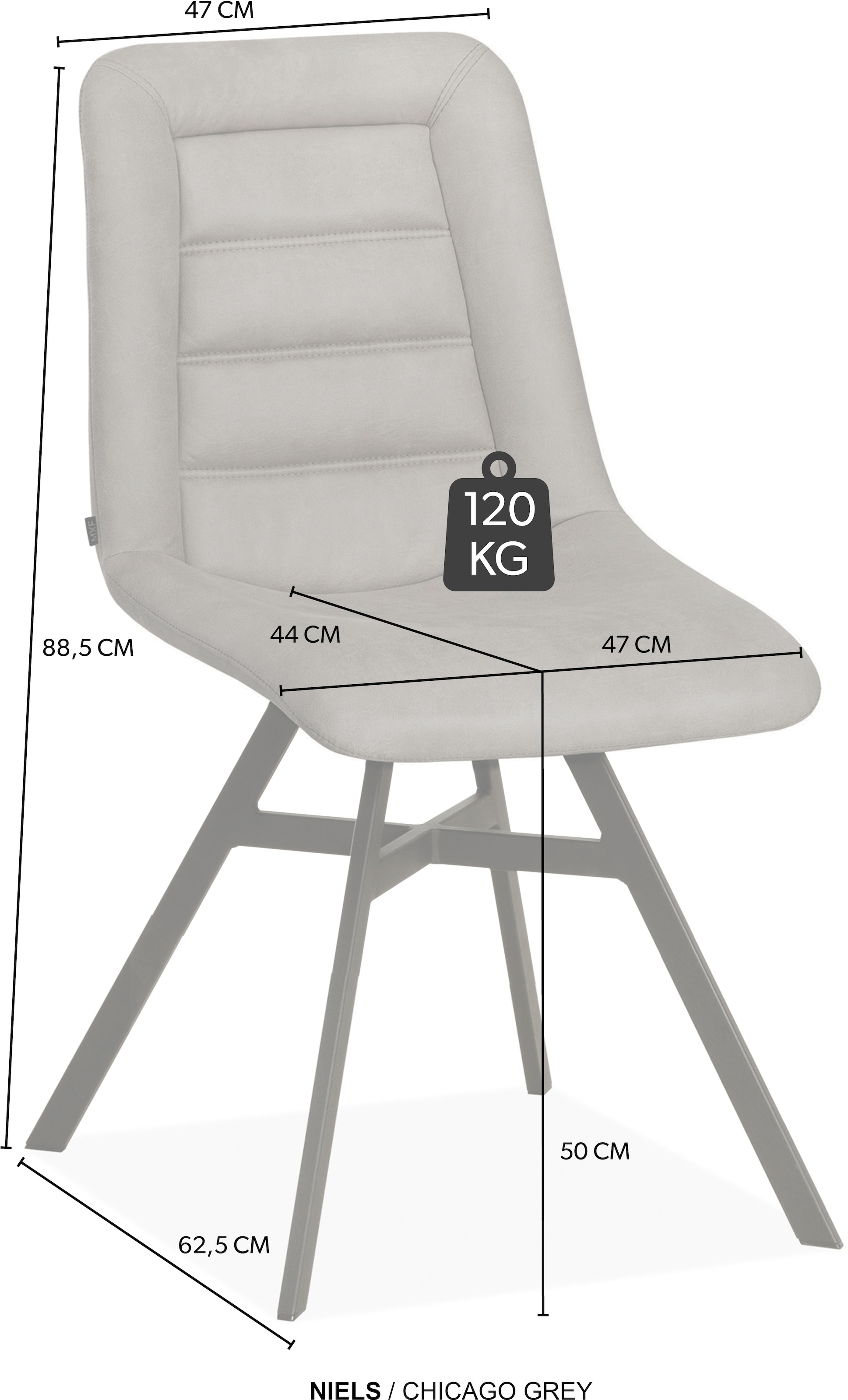 OMG Design Esszimmerstuhl »Niels« (Set) 1 Stk.Esszimmerstuhl, pflegeleichter Bezug