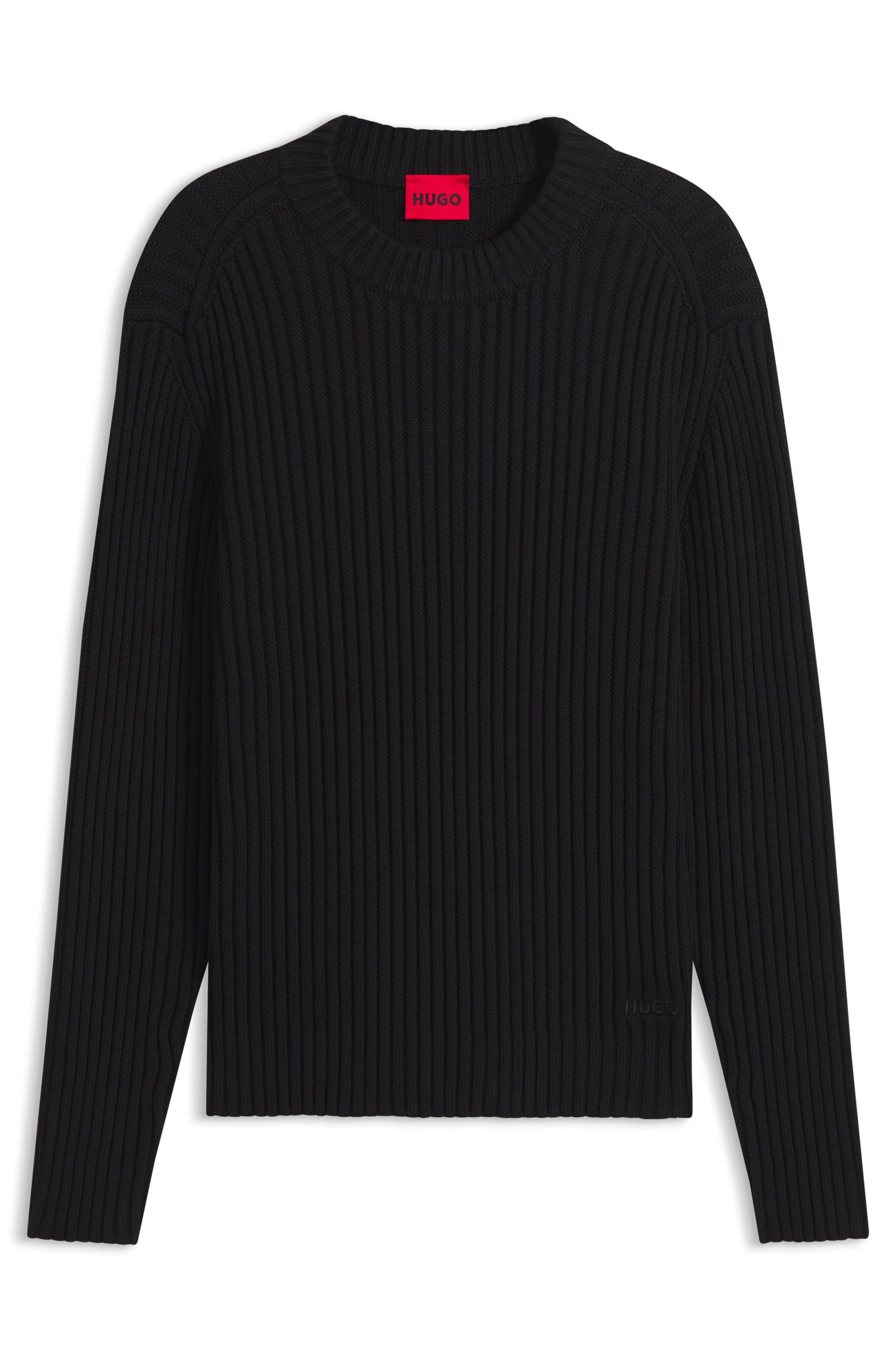 HUGO Strickpullover »Sribban« aus Baumwolle, Relaxed Fit