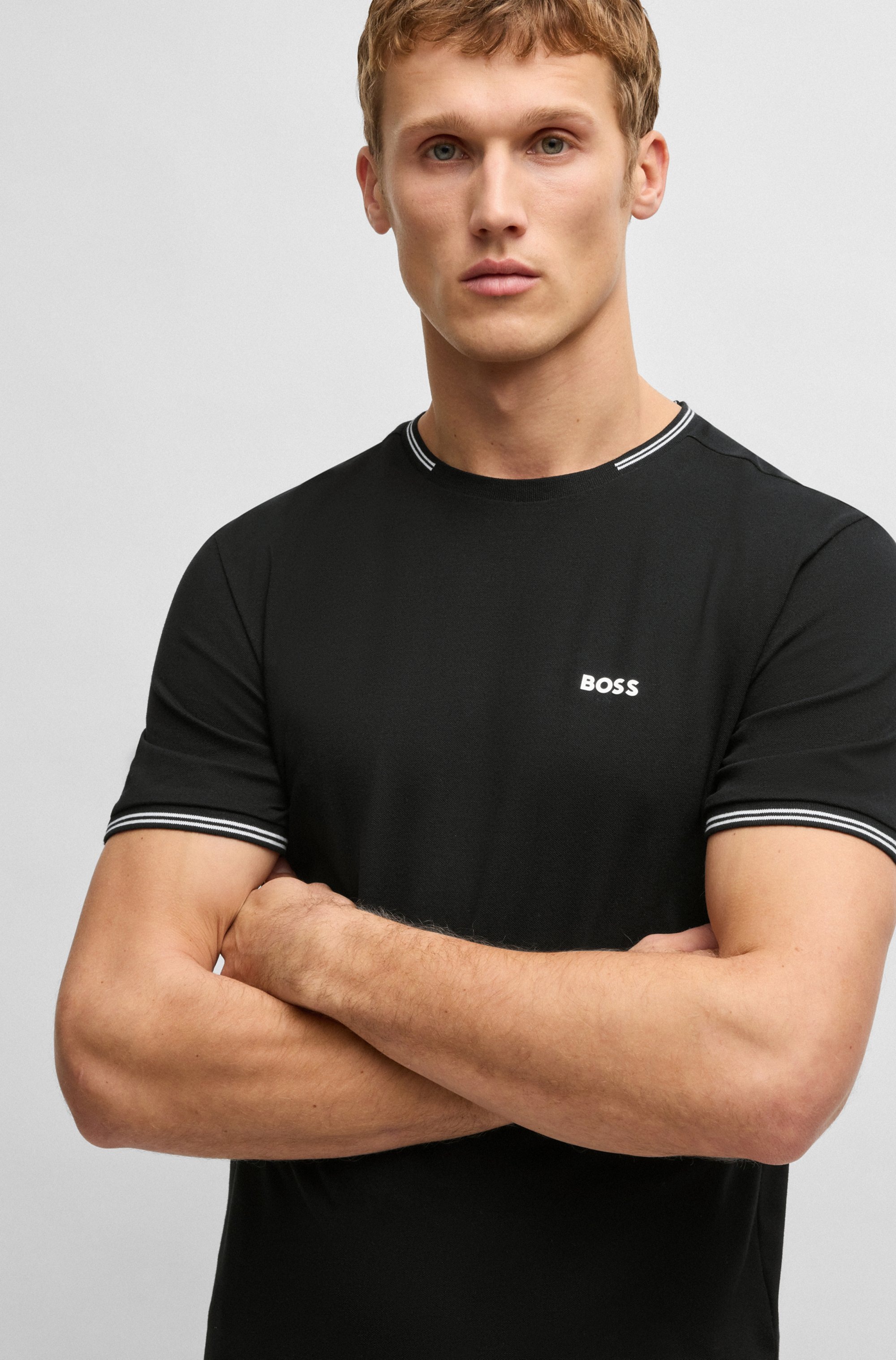BOSS GREEN T-Shirt »Taul« aus softem Stretch-Baumwoll-Piqué, Regular Fit, Kühlend
