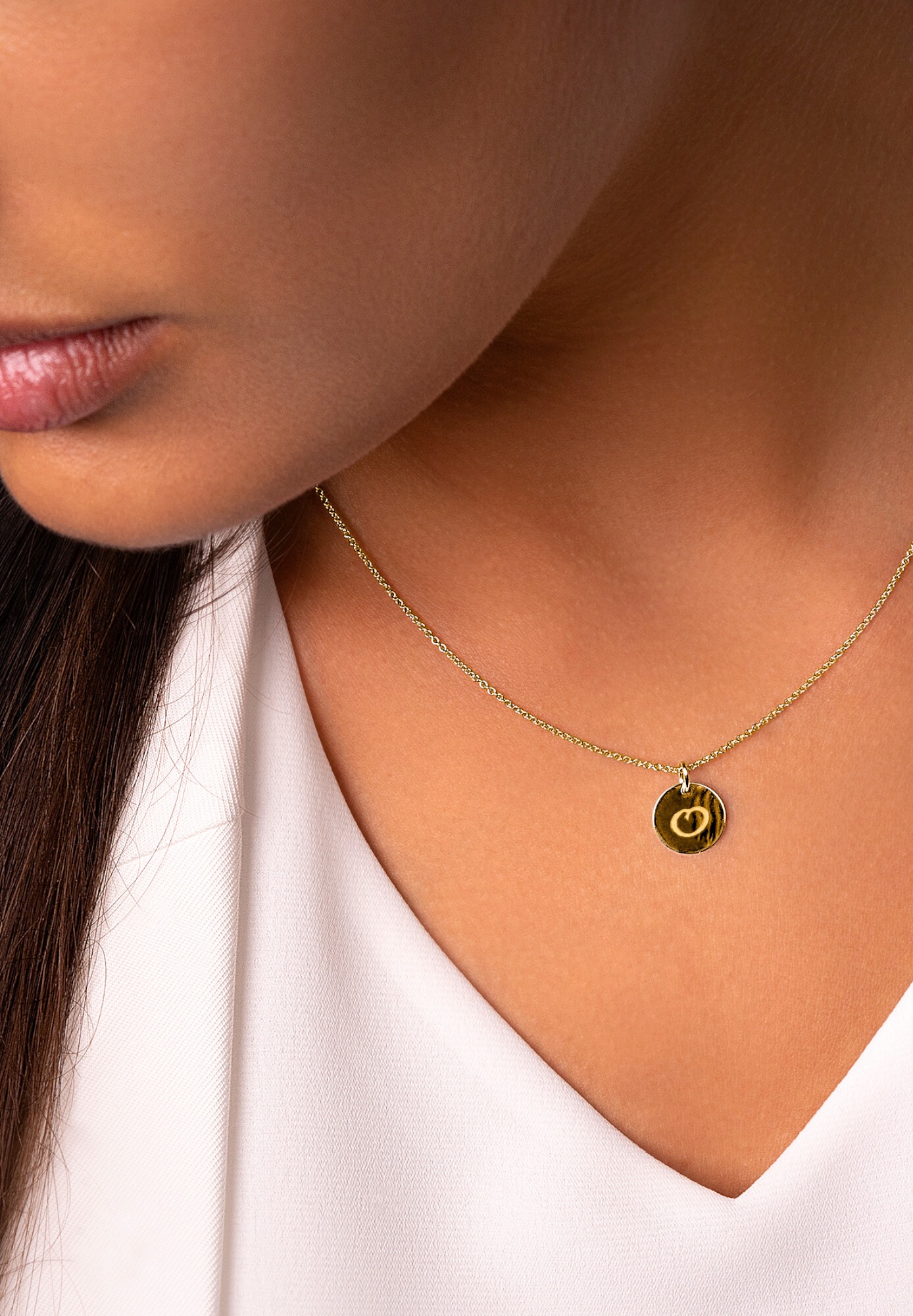 ONE ELEMENT Kette und Anhänger Set »Schmuckset - Set mit Halskette Buchstabe O Buchstaben Anhänger aus 333 Gelbgold Ø 11,0 mm«