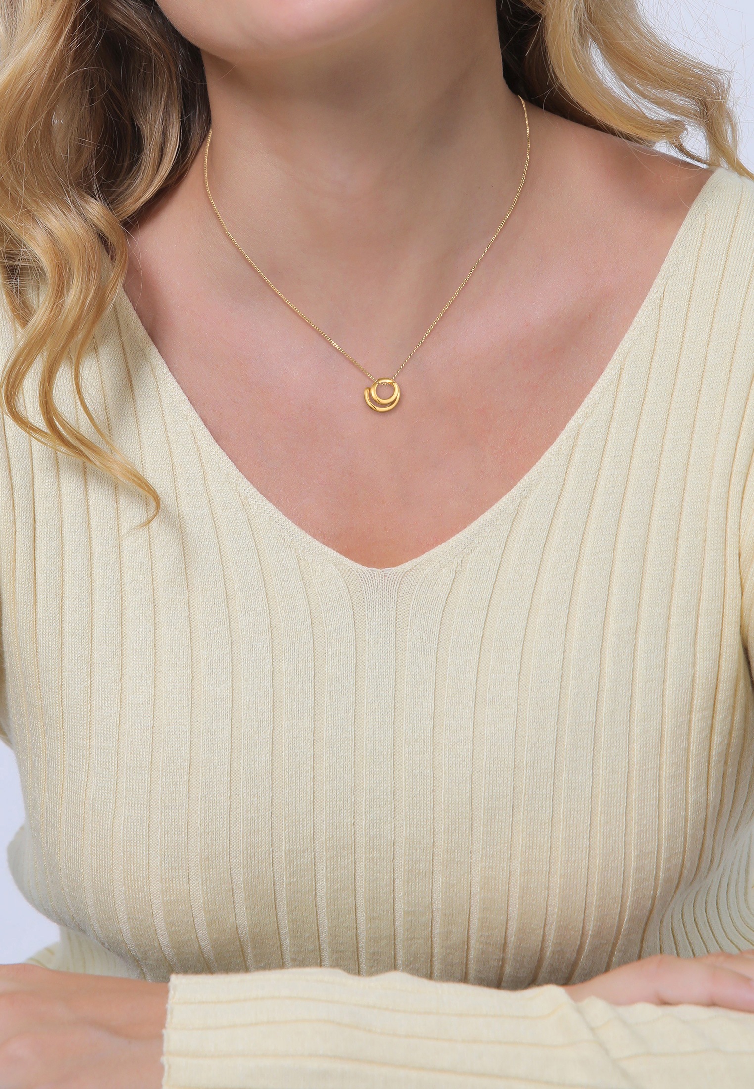 Elli Kette mit Anhänger »Halskette Anhänger Rund Wickeldesign 925 Sterling Silber«