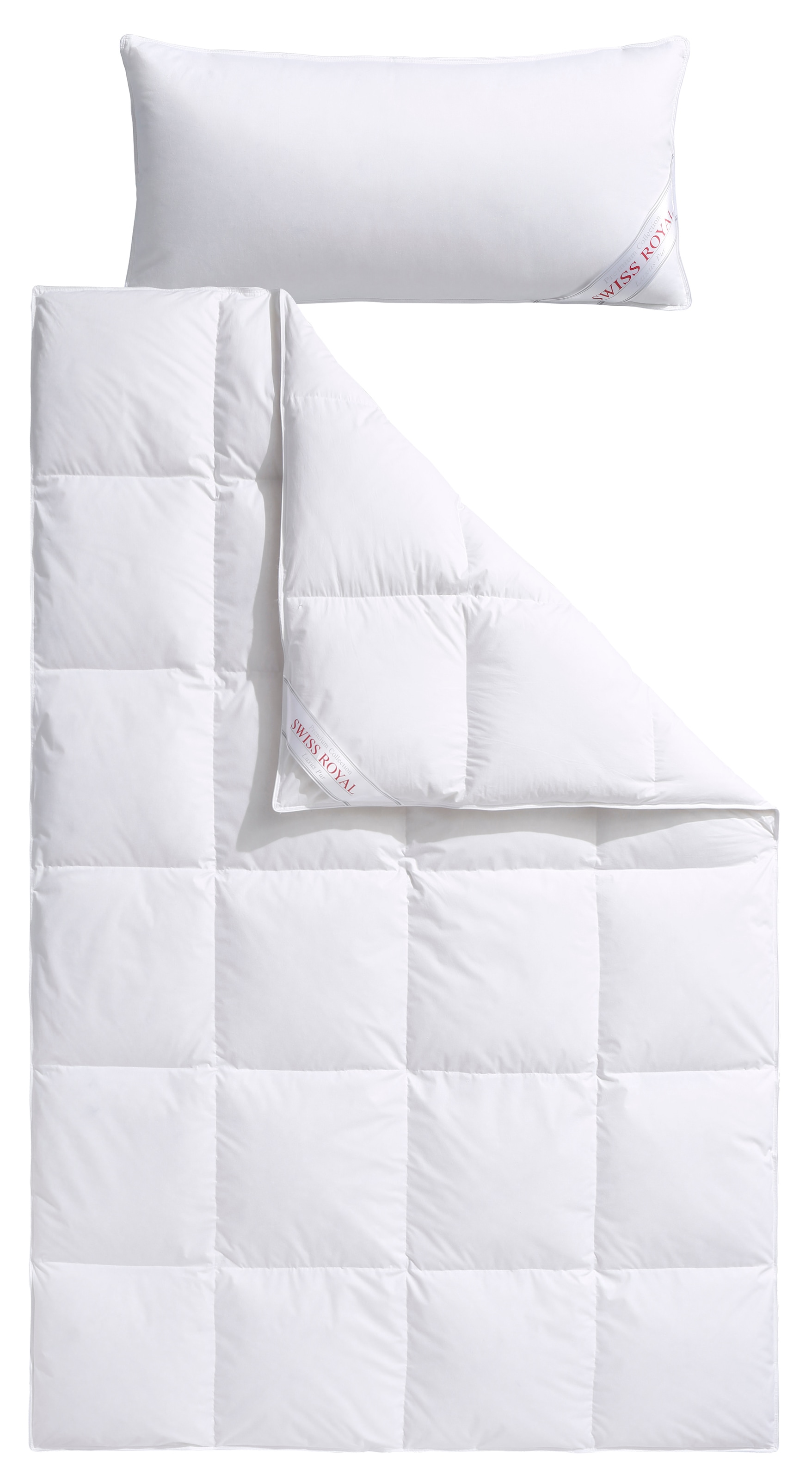 Haeussling Daunenbettdecke + Kopfkissen »Swiss Royal« Bettdecken-Set mit Kopfkissen, 135x200 oder 155x220 cm, Sommer, Winter