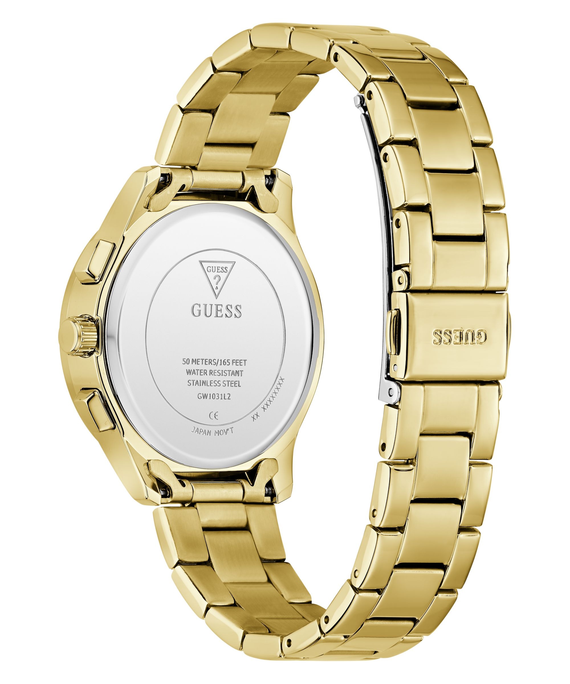 Guess Multifunktionsuhr »BIRDIE« Quarzuhr, Armbanduhr, Damenuhr, Edelstahlarmband, analog, Wochentag