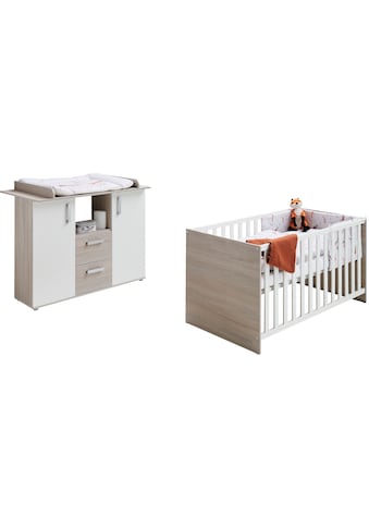 Babymöbel-Set »Geert«, (Spar-Set, 2 St., Kinderbett, Wickelkommode)
