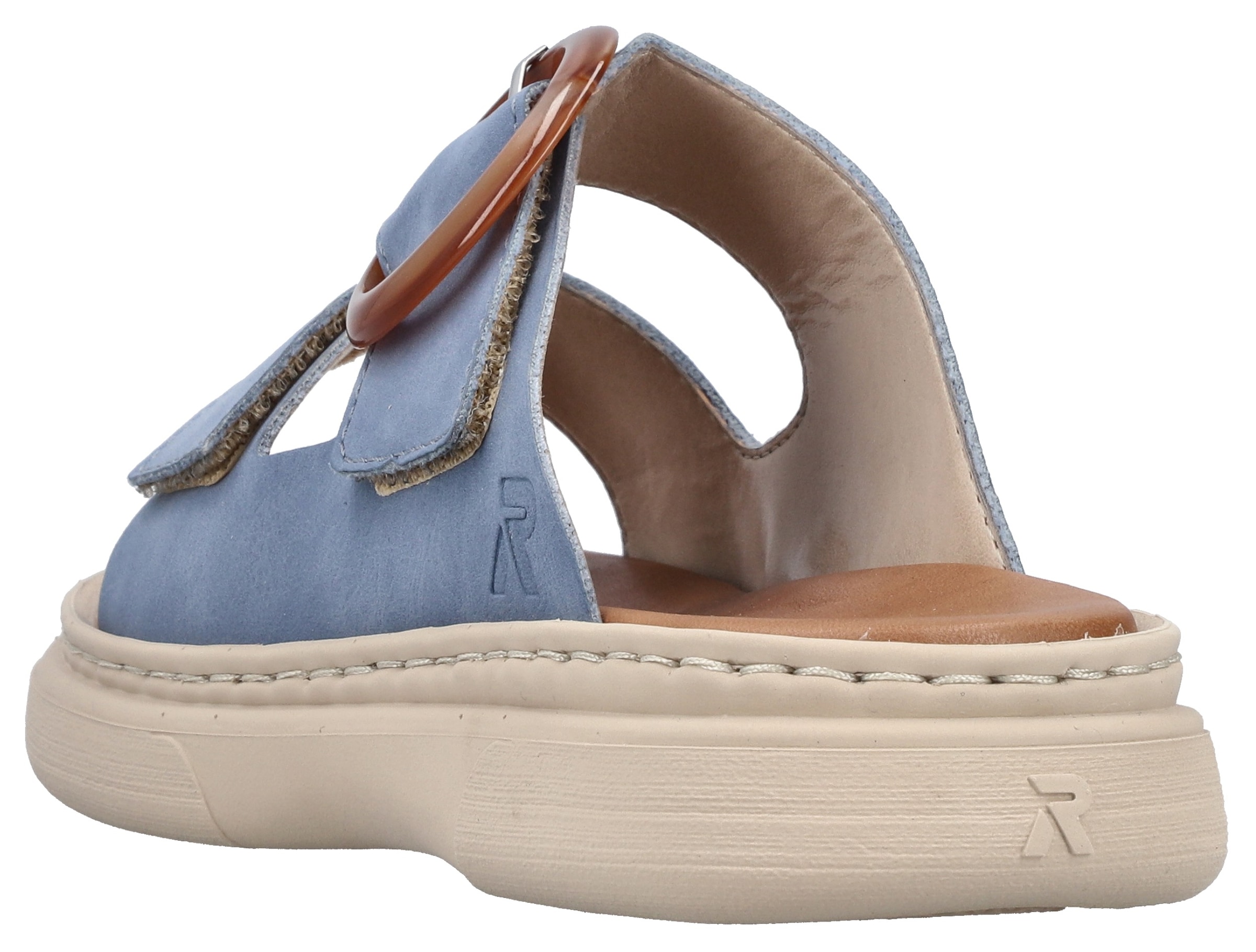 Rieker Pantolette  Sommerschuh, Hausschuh, Strandschuh mit Klettriemchen
